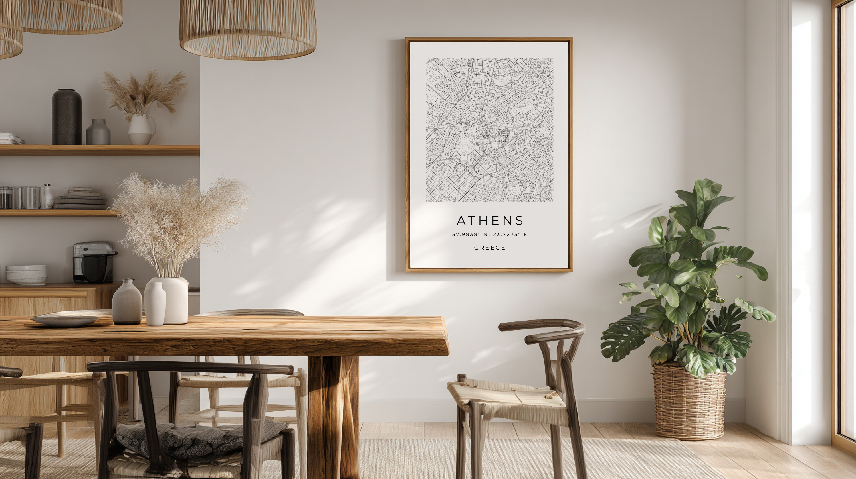Athens Minimalist City Map