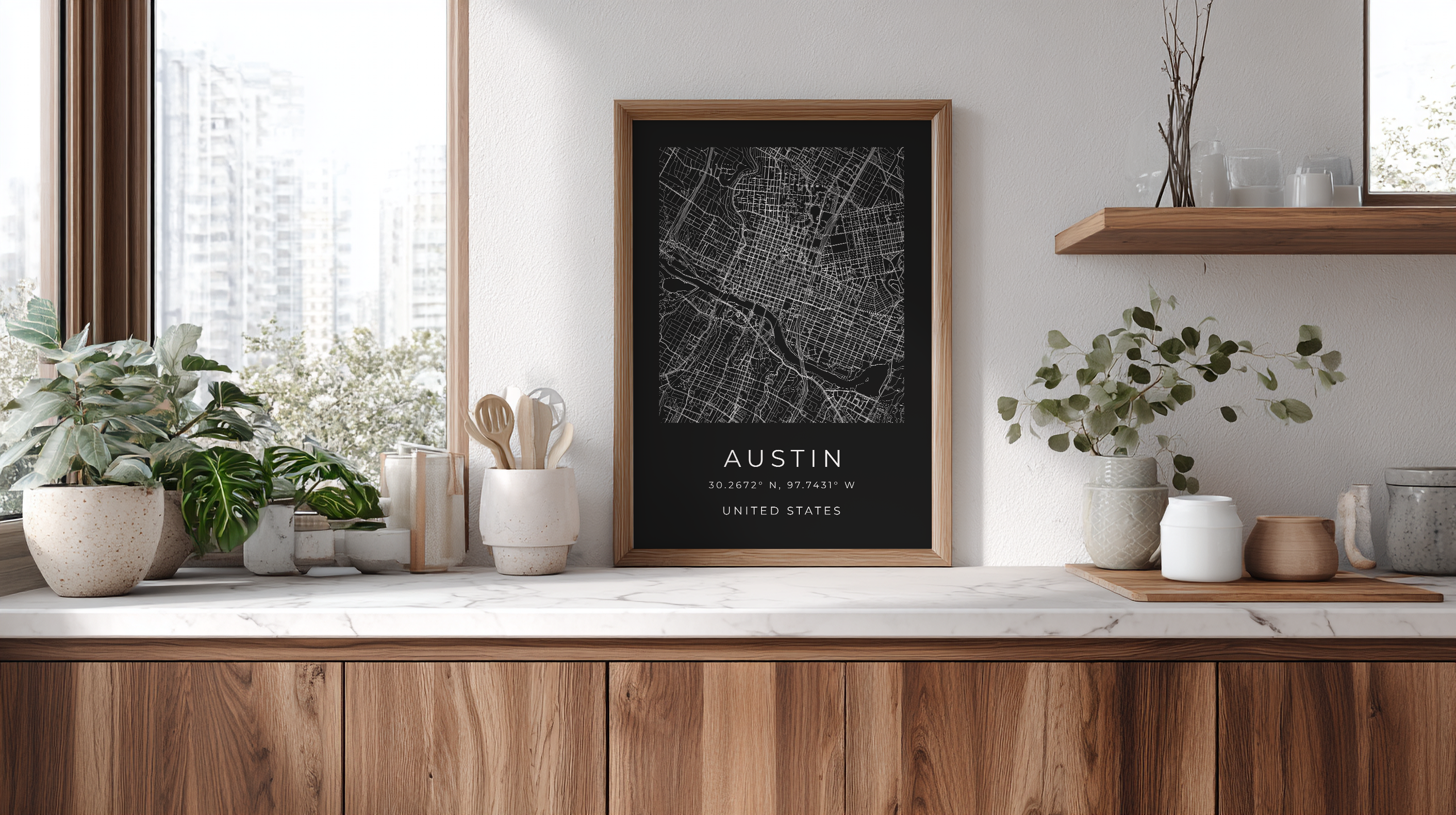 Austin Minimalist City Map