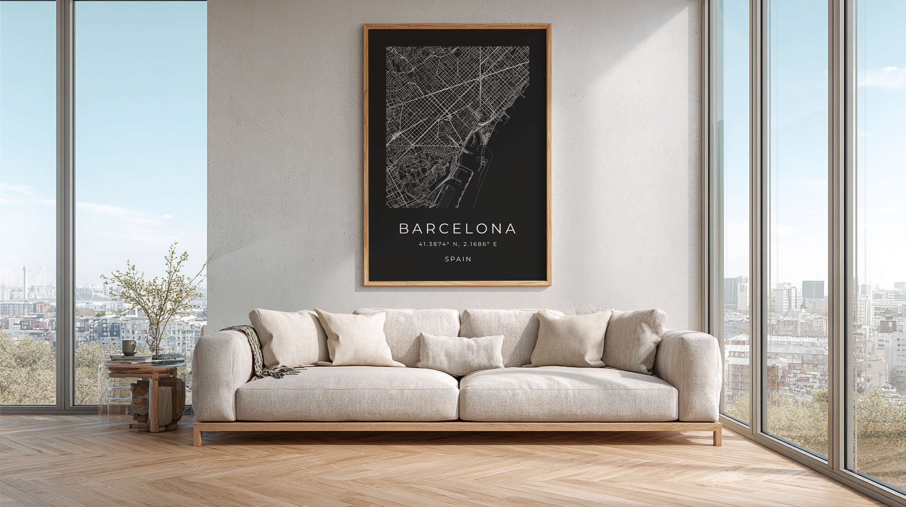 Barcelona Minimalist City Map