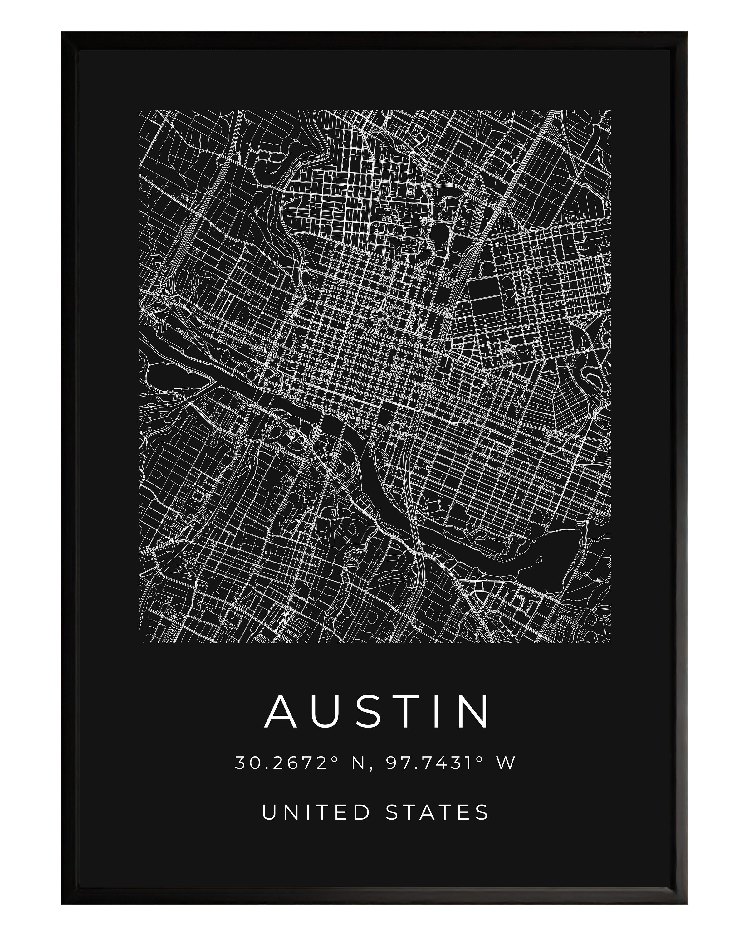 Austin Minimalist City Map