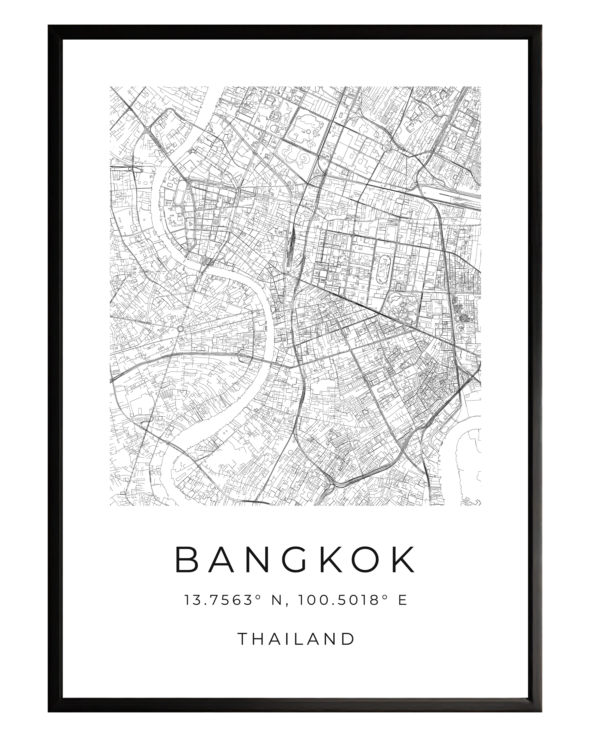 Bangkok Minimalist City Map