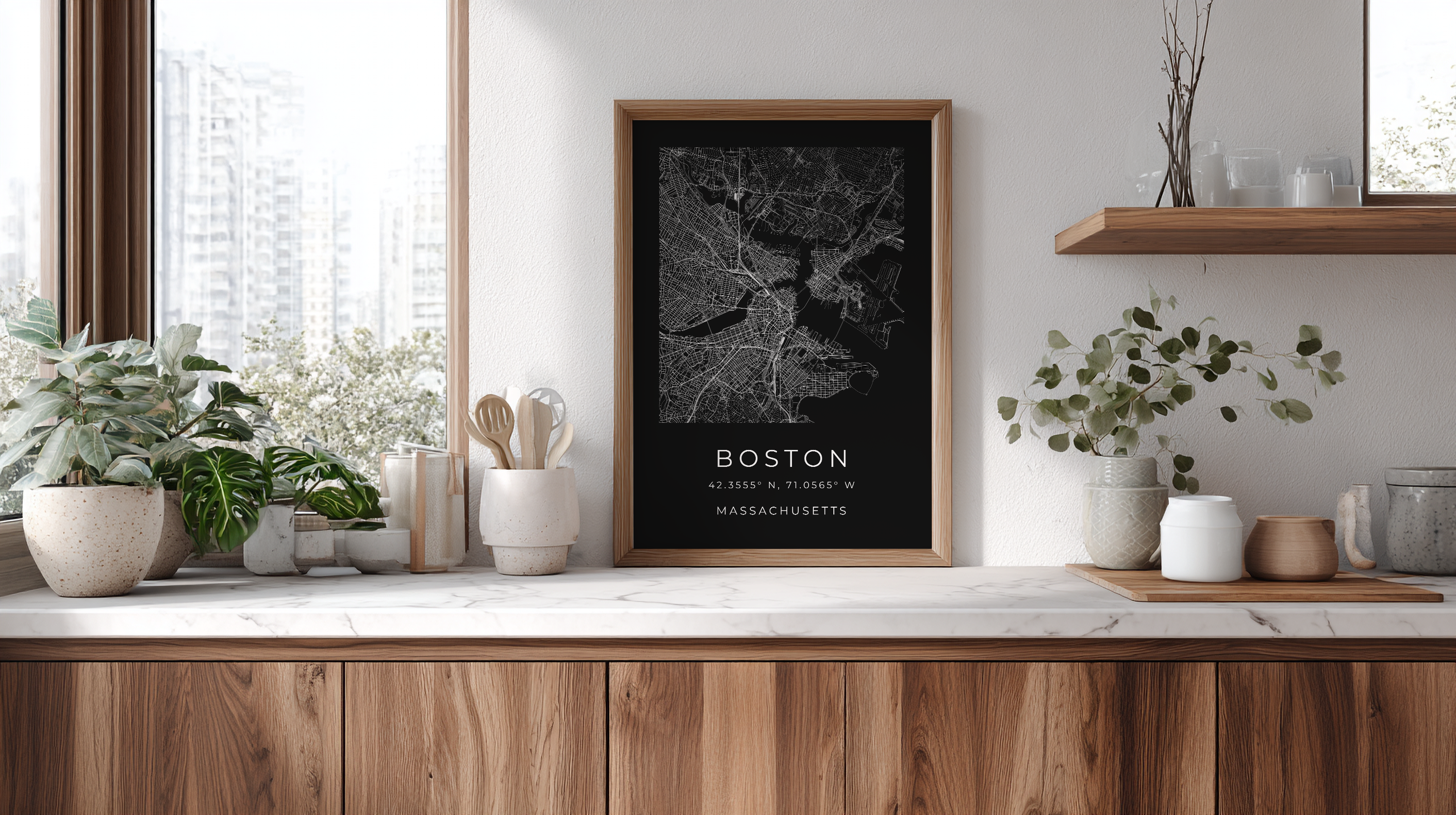 Boston Minimalist City Map