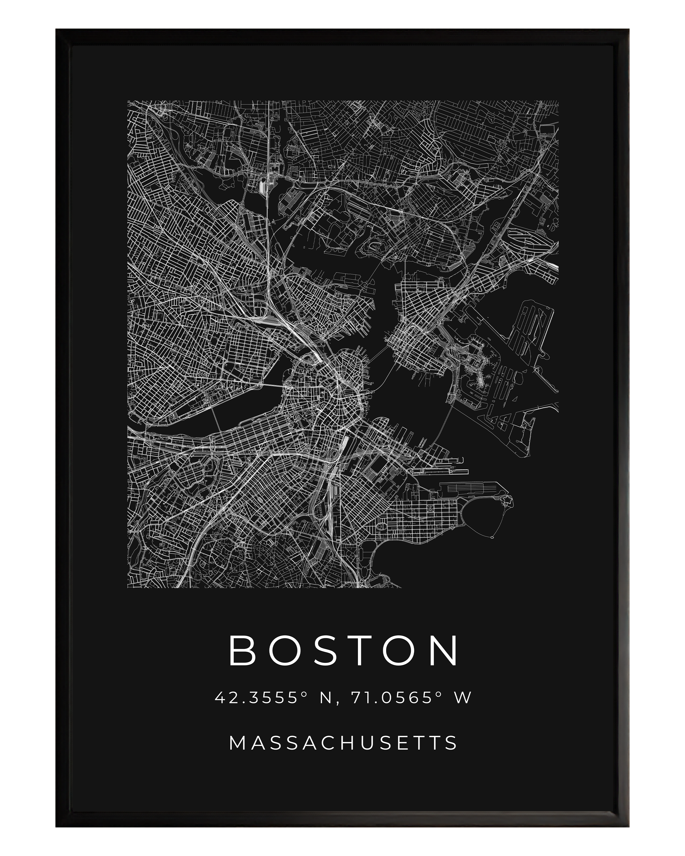 Boston Minimalist City Map