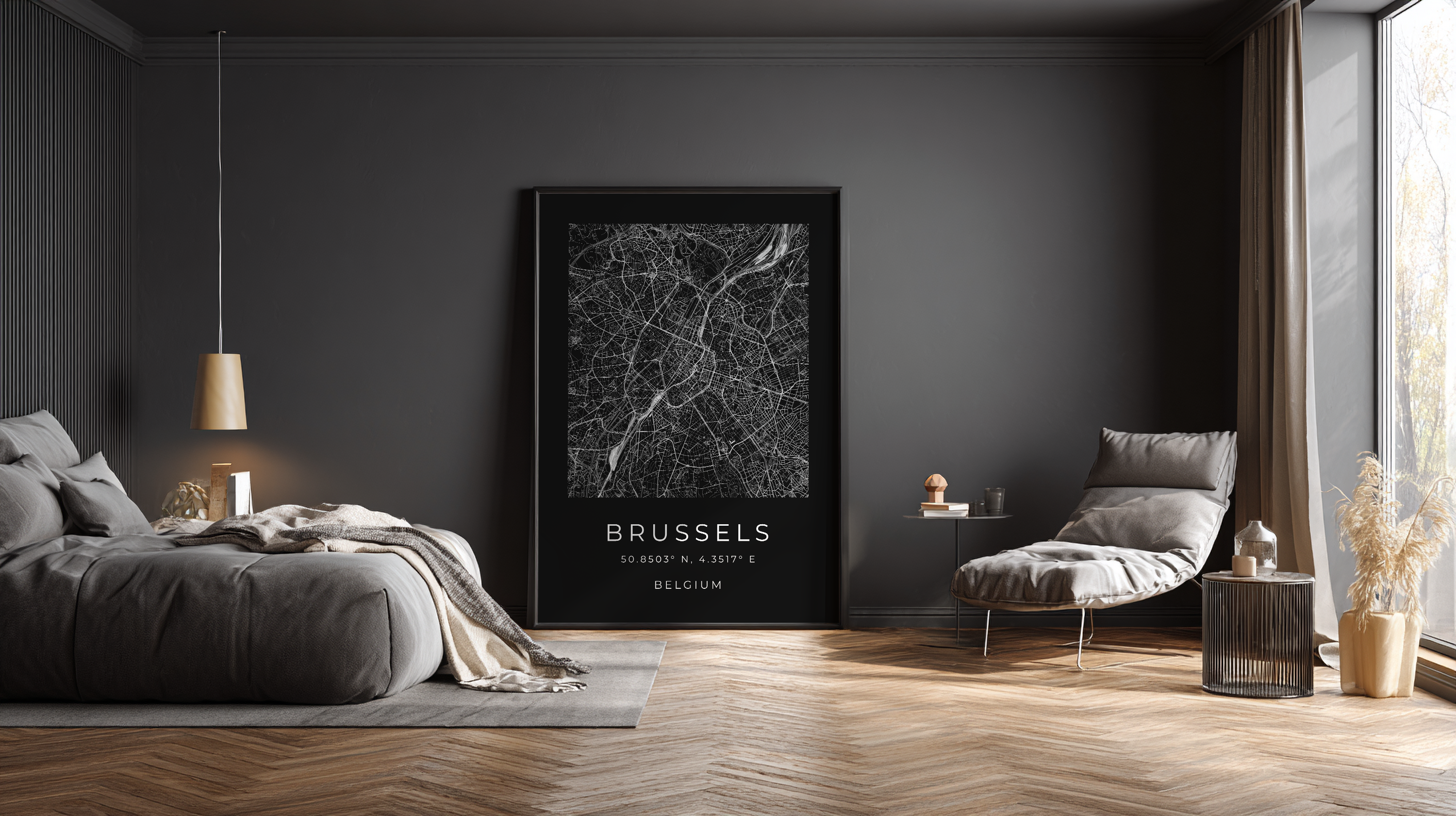 Brussels Minimalist City Map