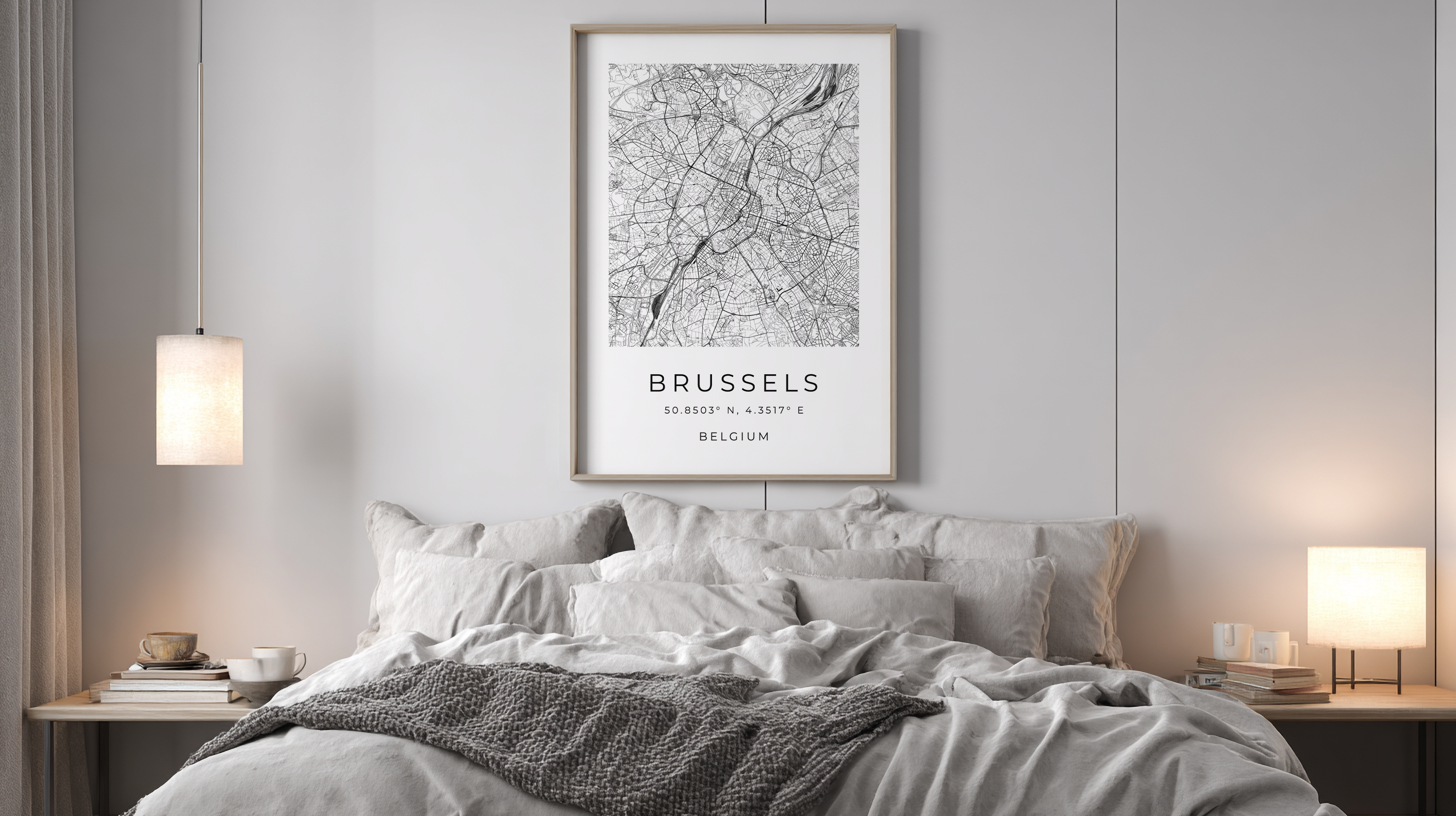 Brussels Minimalist City Map