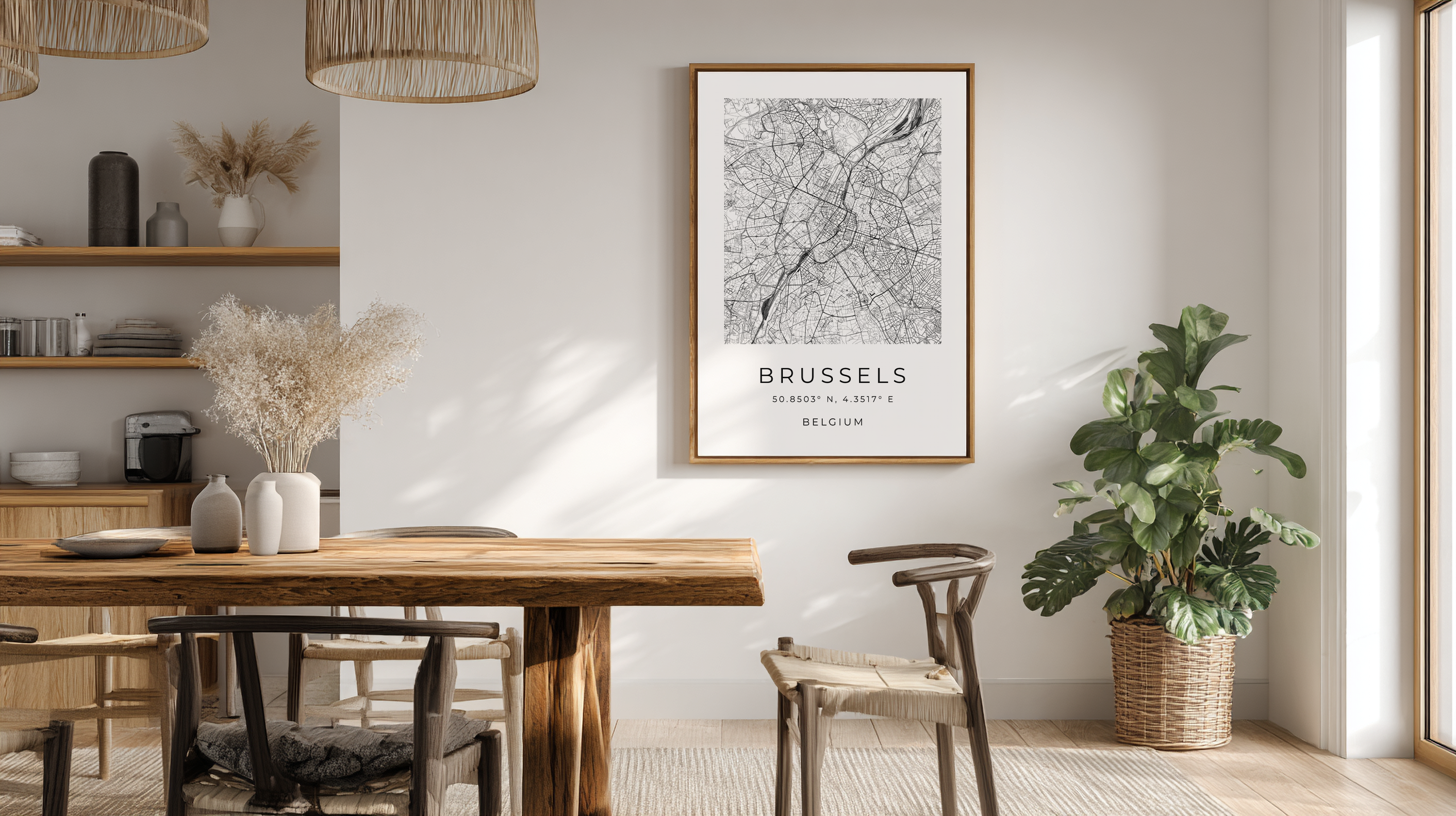 Brussels Minimalist City Map