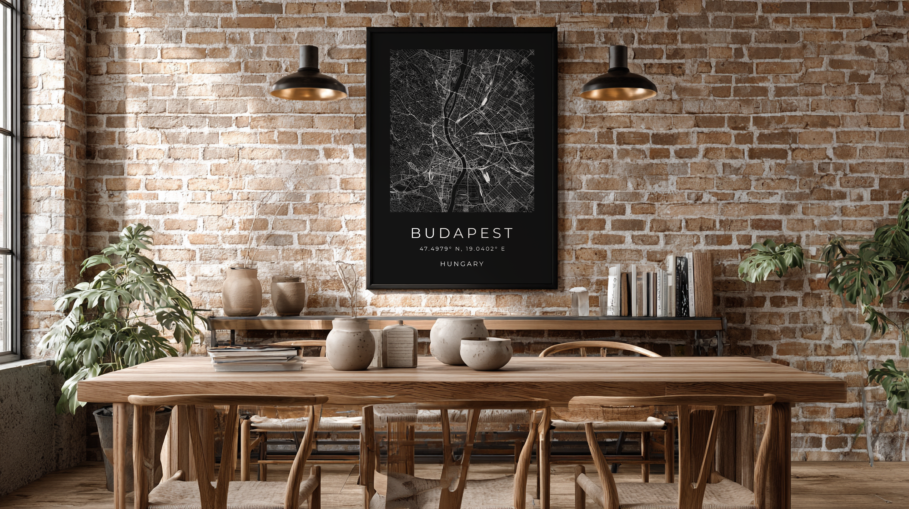 Budapest Minimalist City Map