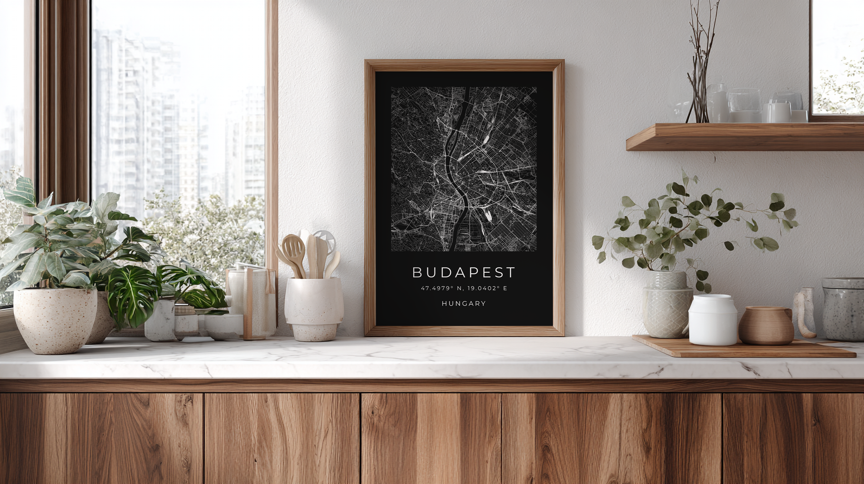Budapest Minimalist City Map