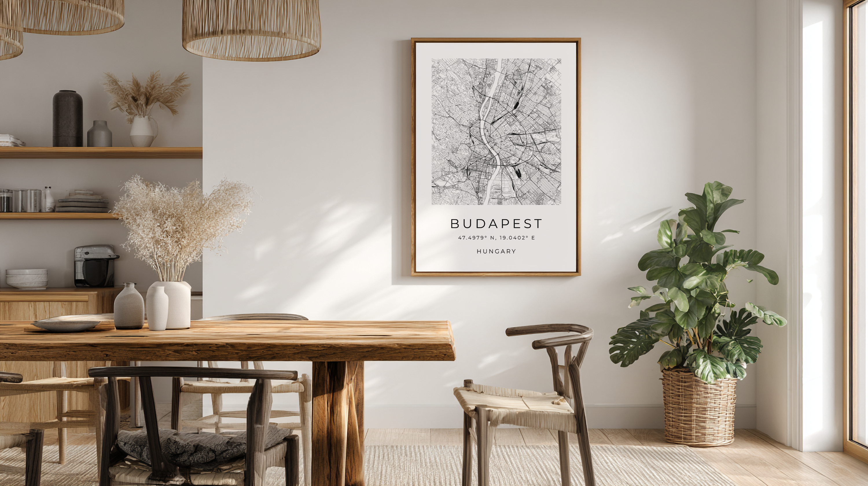 Budapest Minimalist City Map