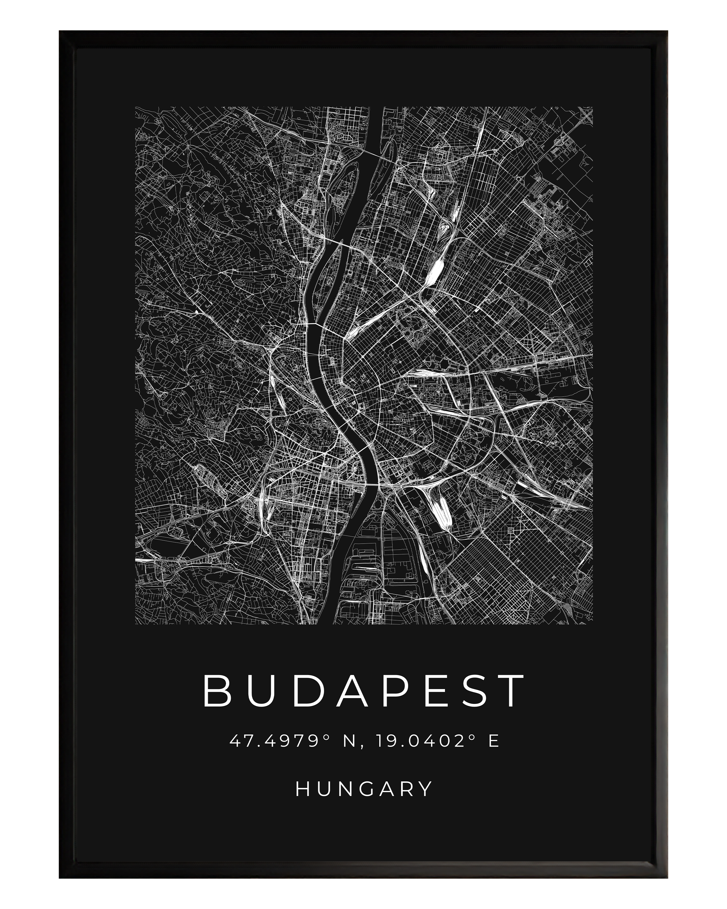 Budapest Minimalist City Map