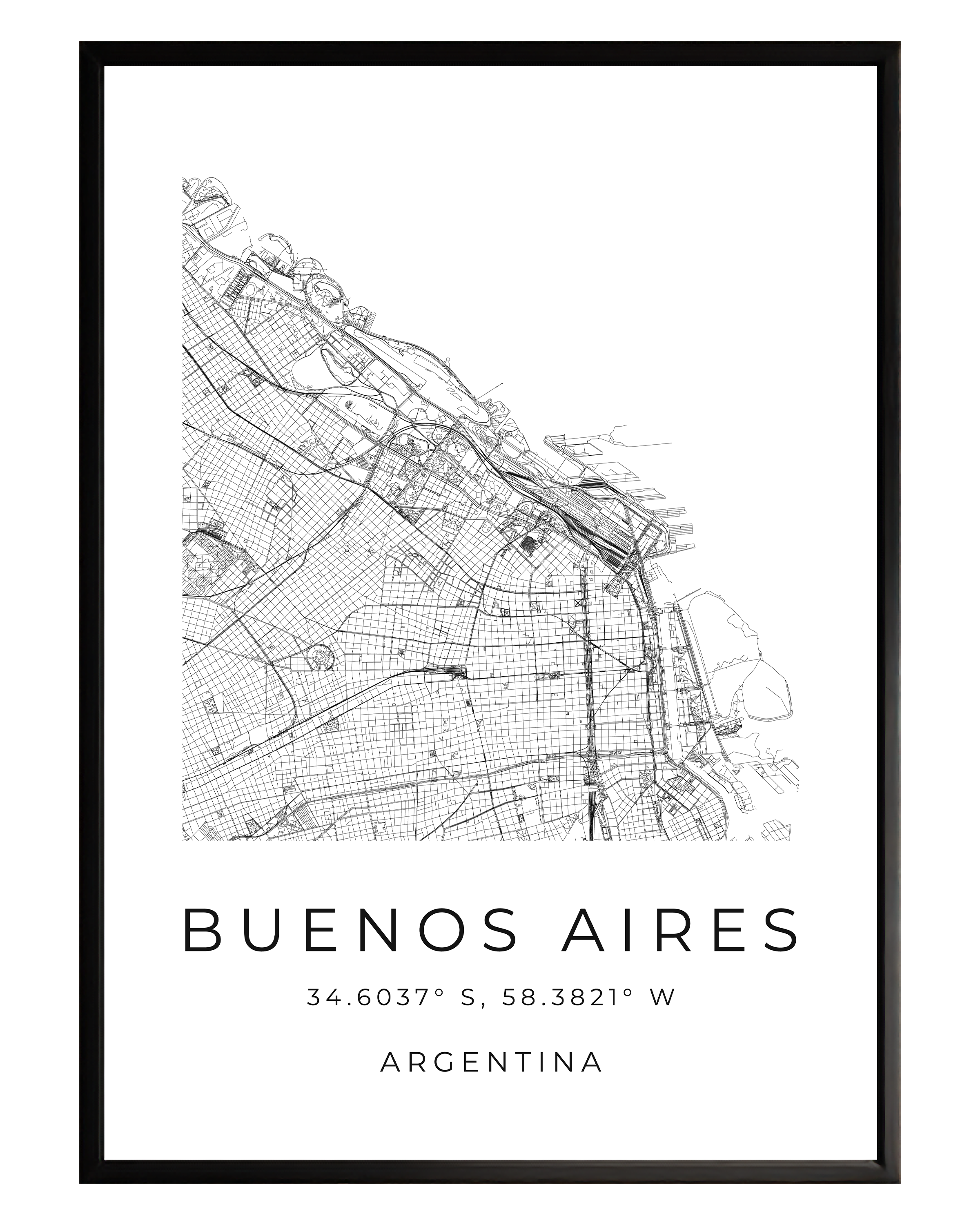 Buenos Aires Minimalist City Map