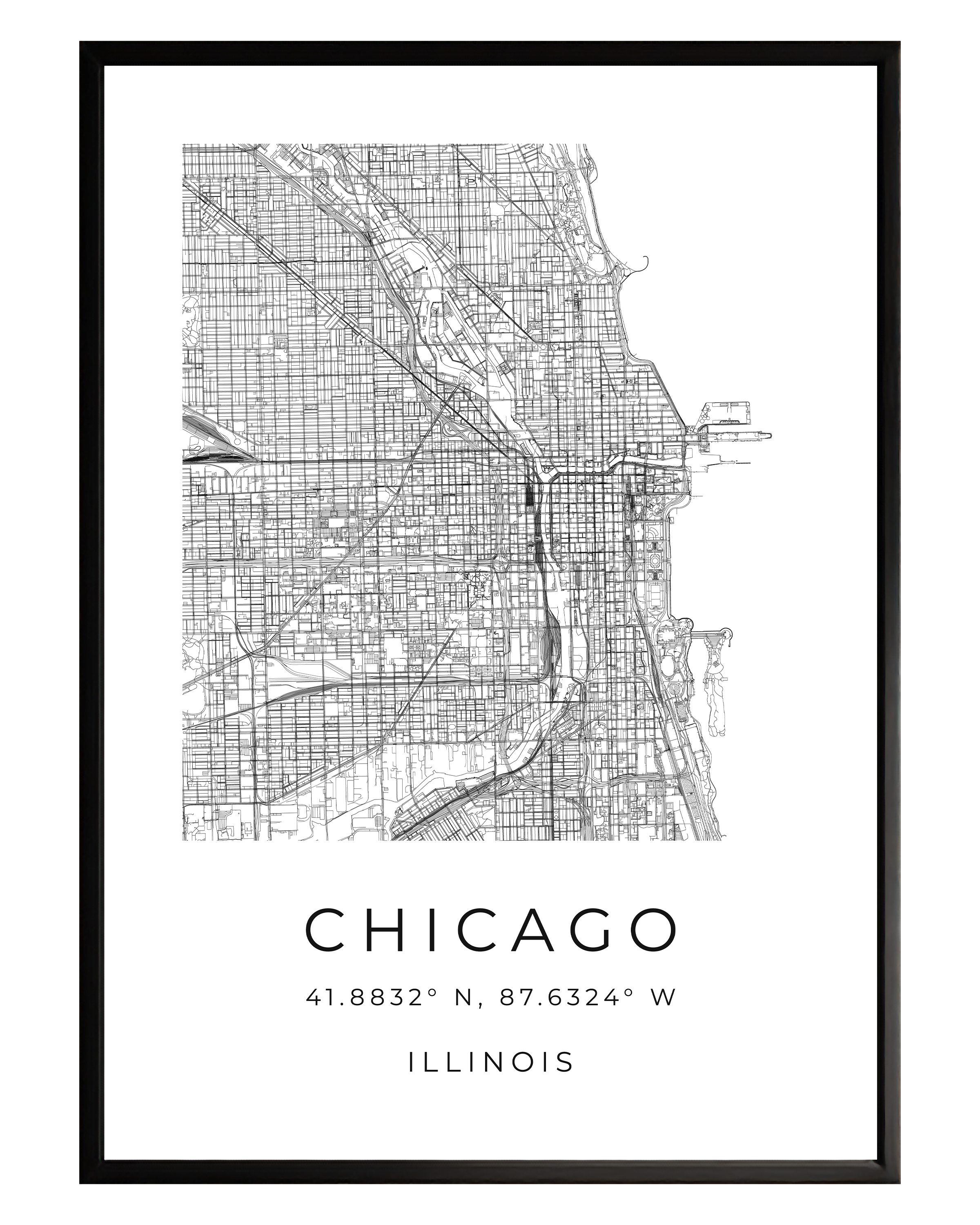 Chicago Minimalist City Map