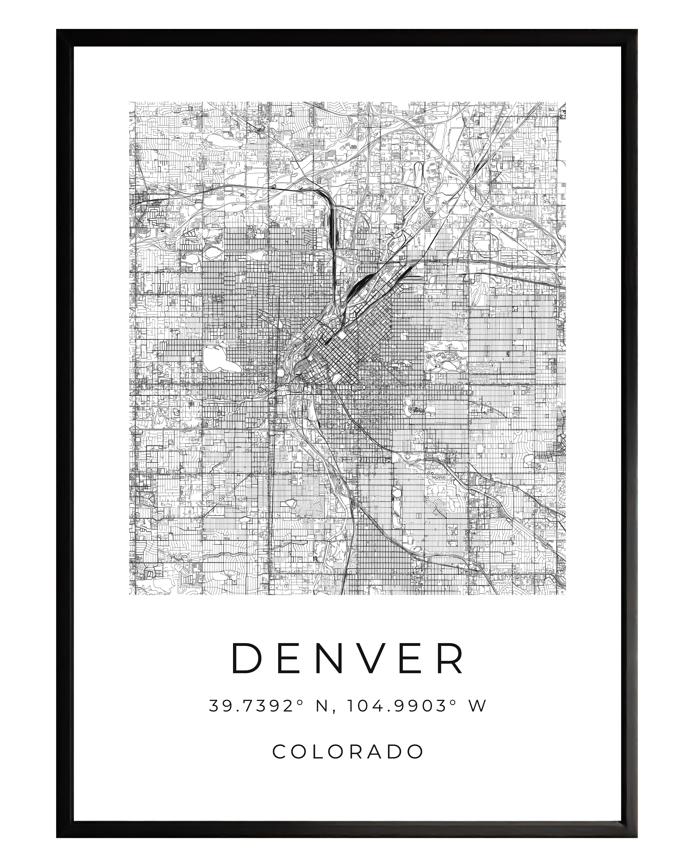 Denver Minimalist City Map