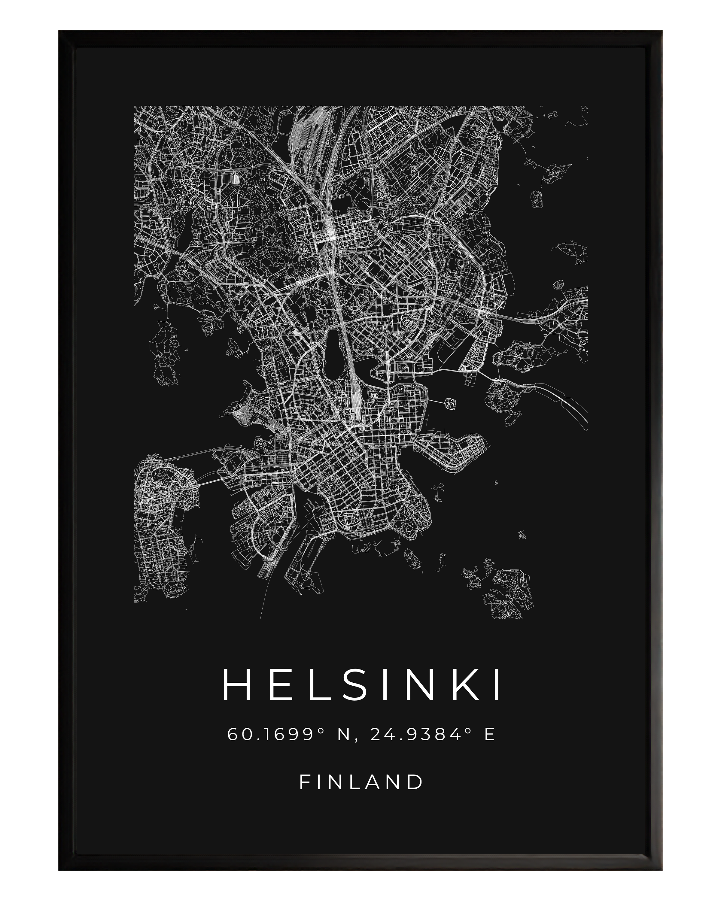 Helsinki Minimalist City Map