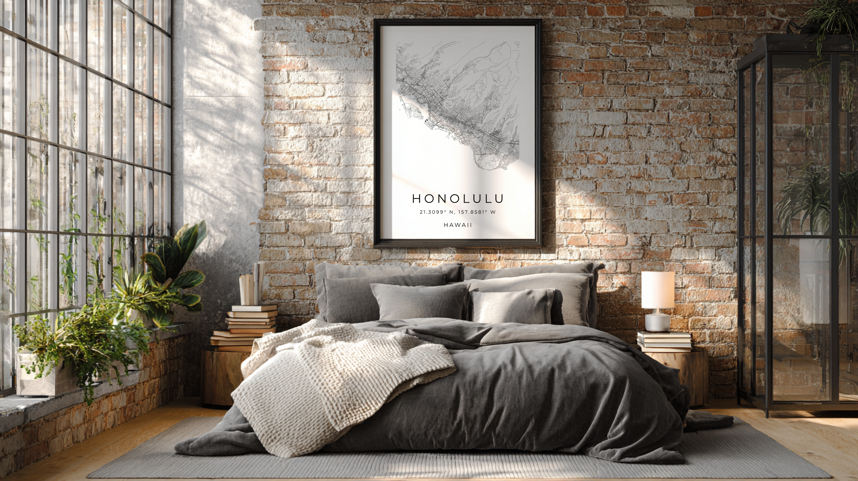 Honolulu Minimalist City Map