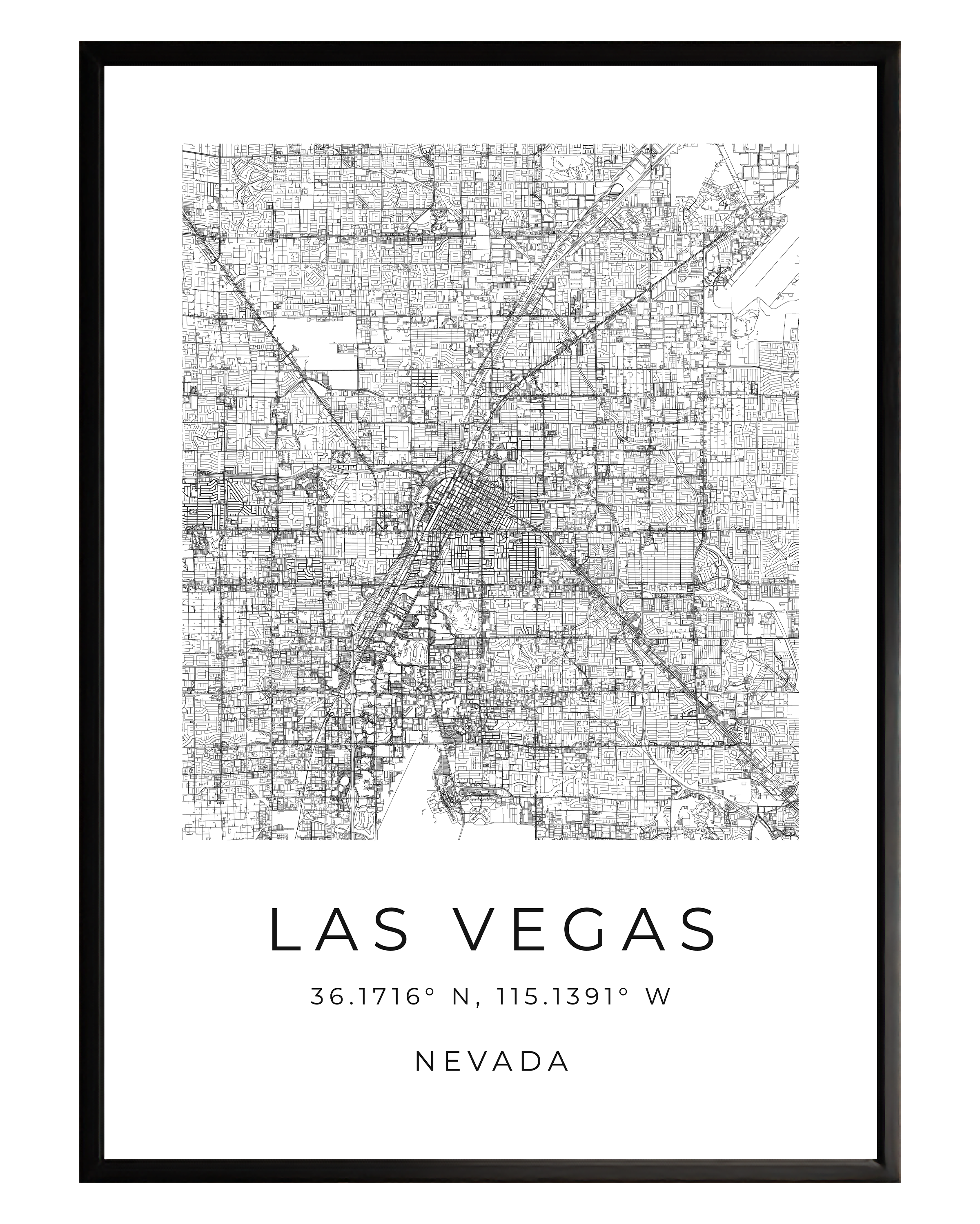 Las Vegas Minimalist City Map