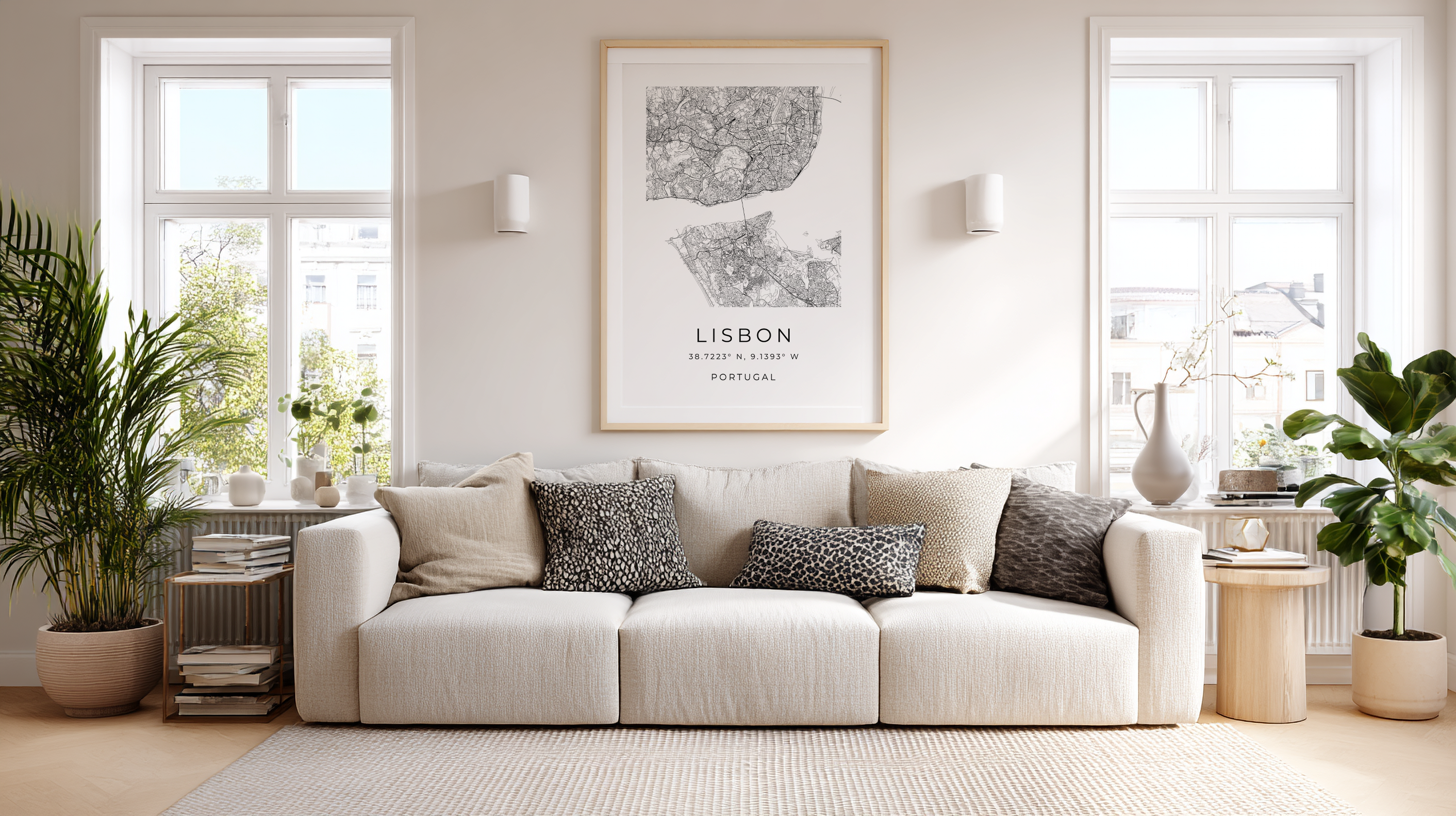 Lisbon Minimalist City Map