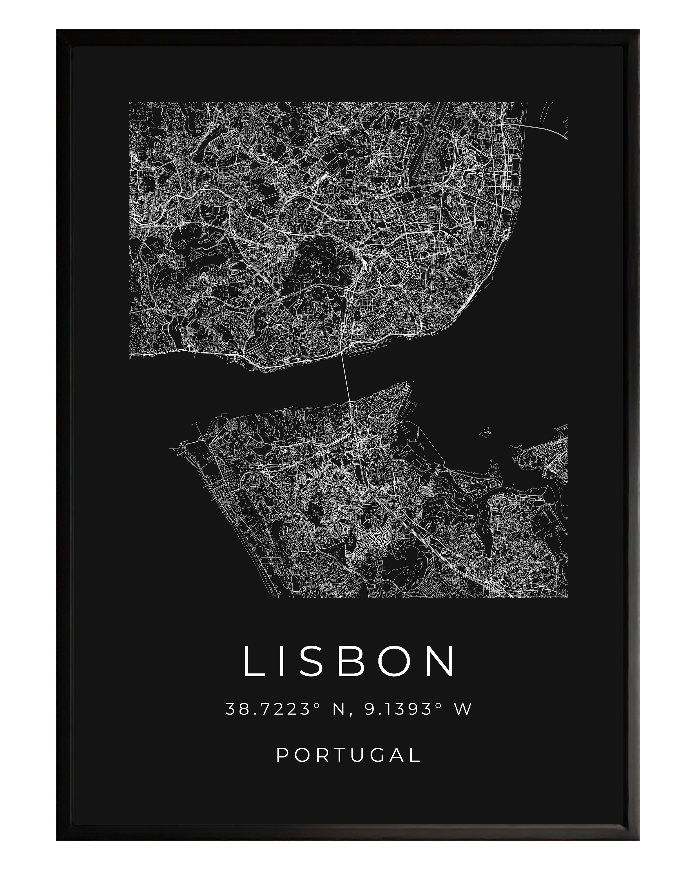 Lisbon Minimalist City Map