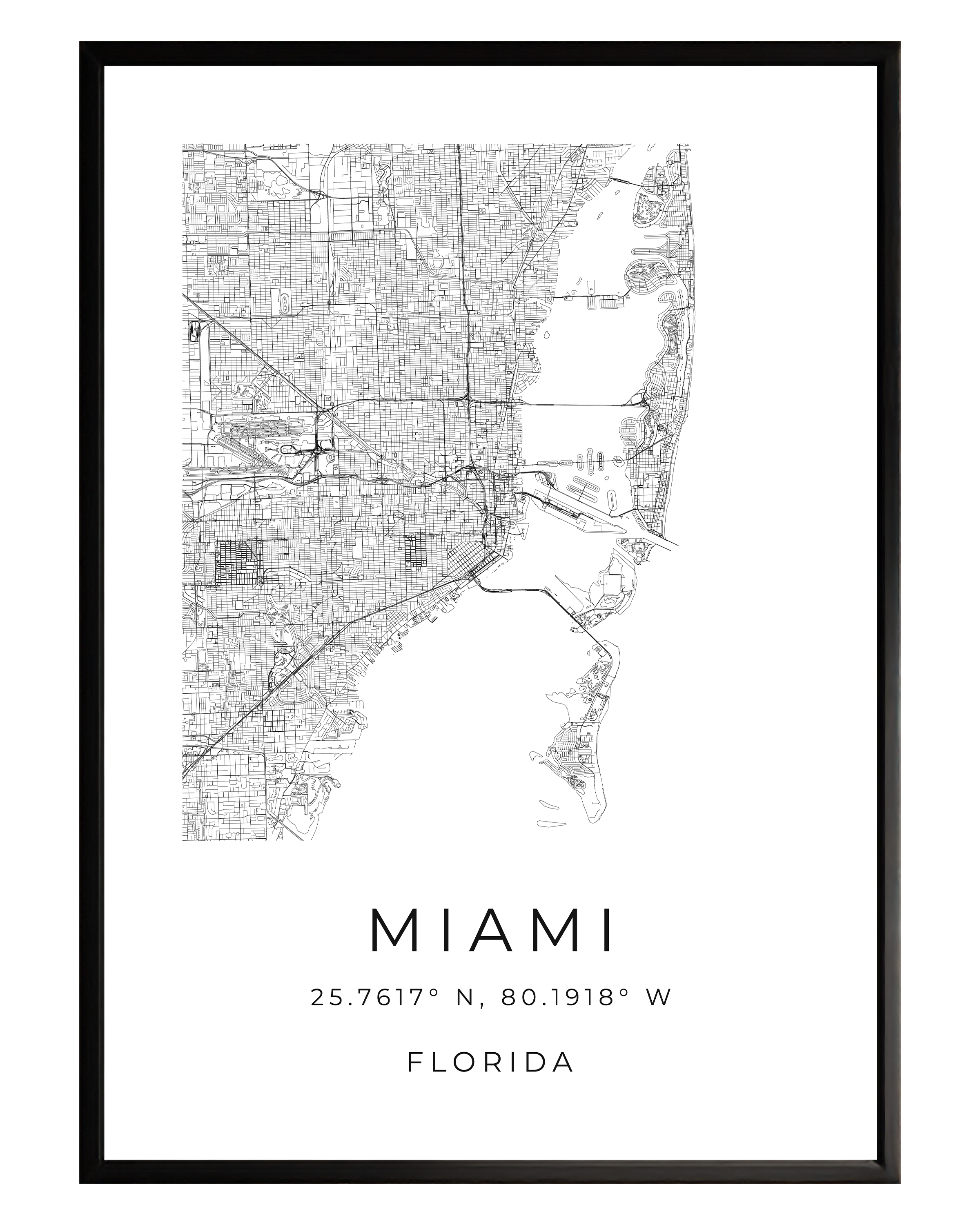 Miami Minimalist City Map