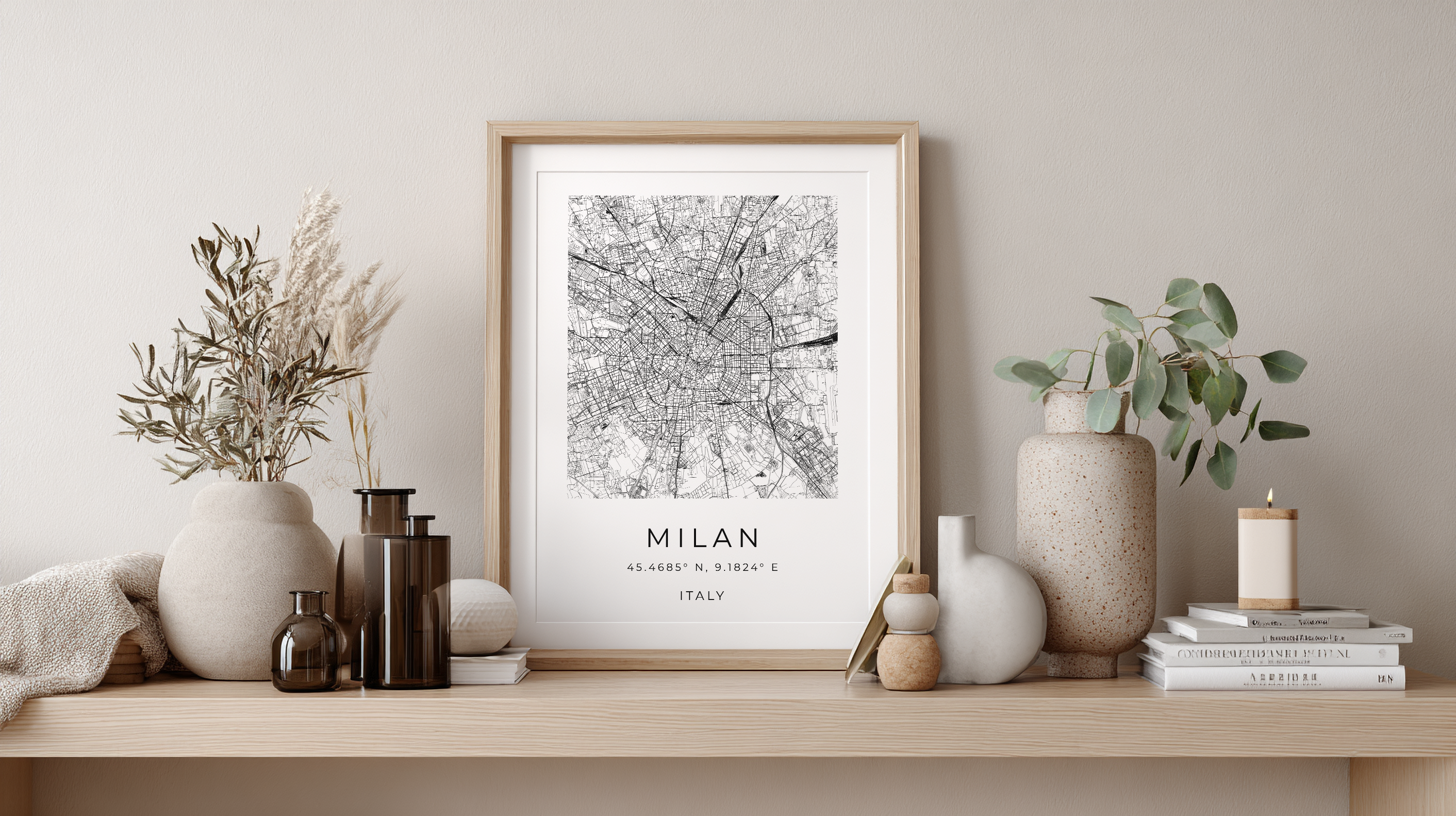 Milan Minimalist City Map