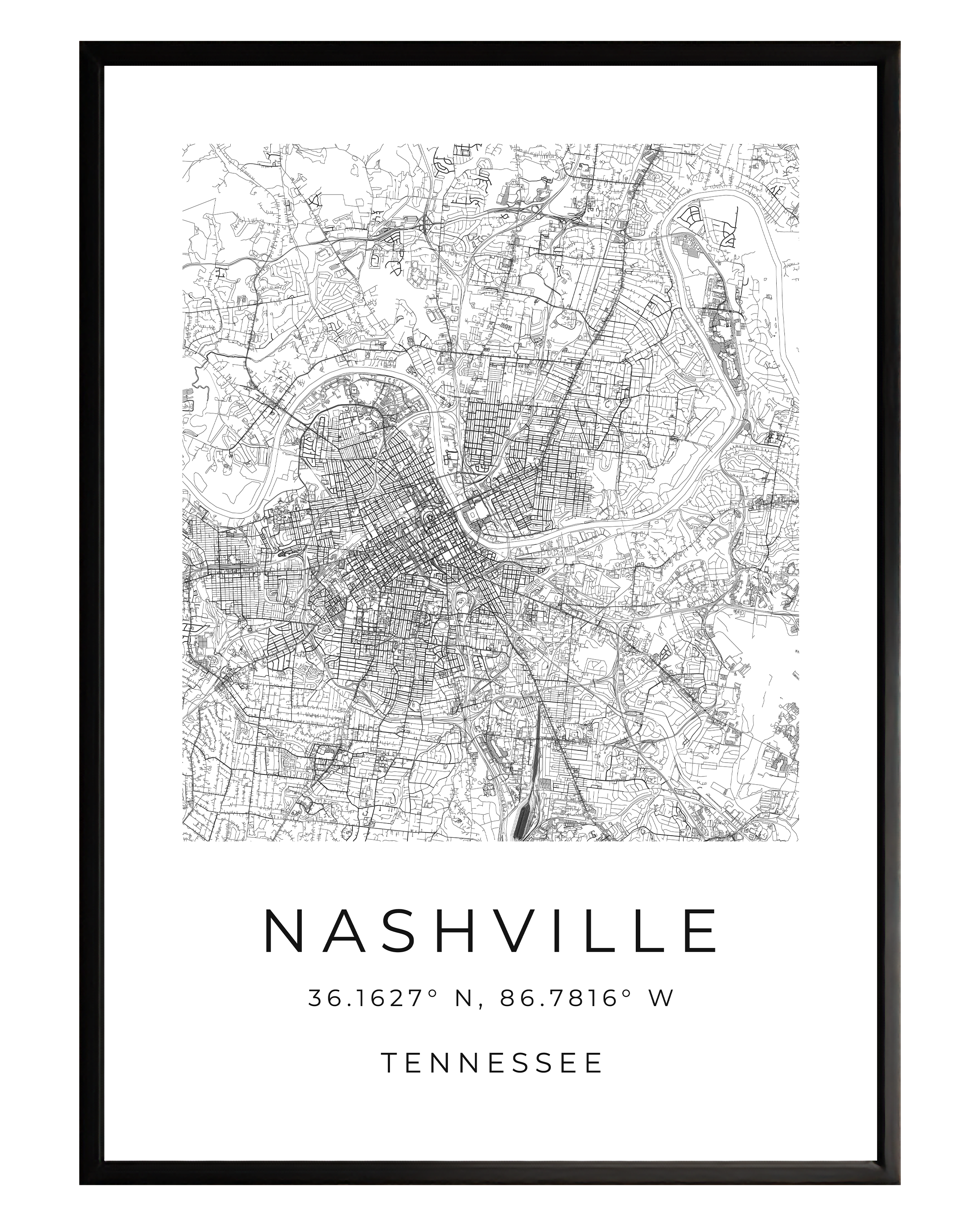 Nashville Minimalist City Map
