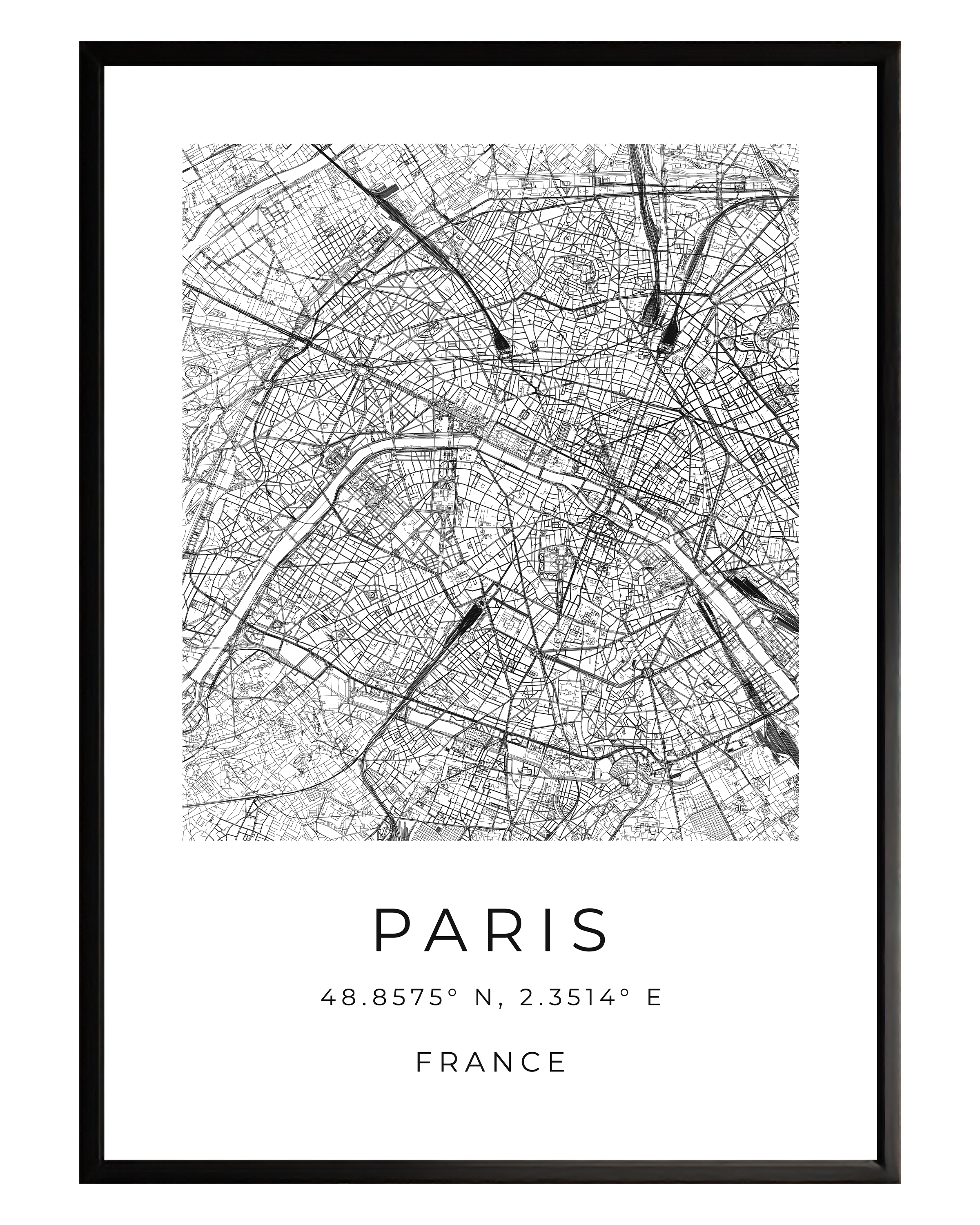 Paris Minimalist City Map
