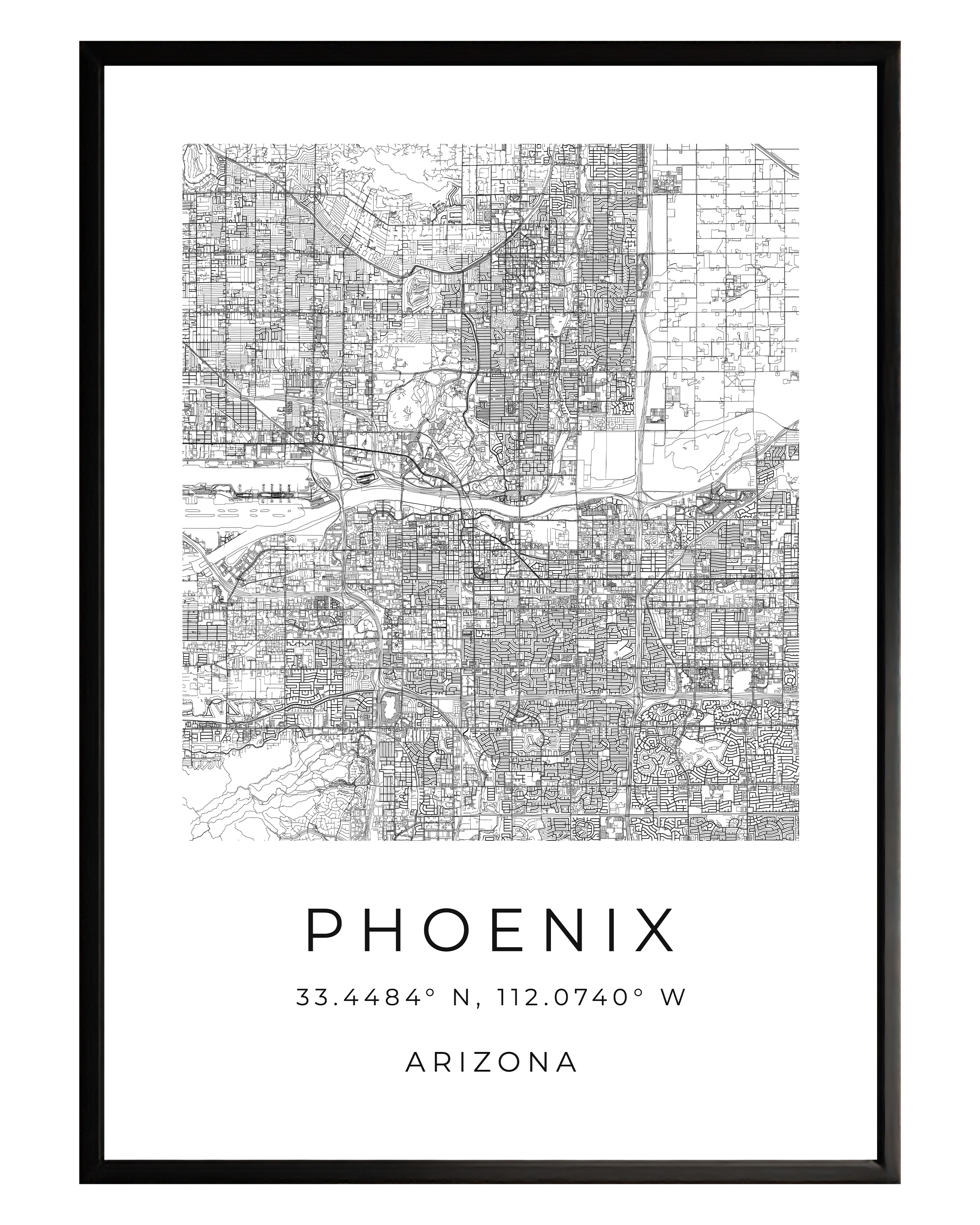 Phoenix Minimalist City Map