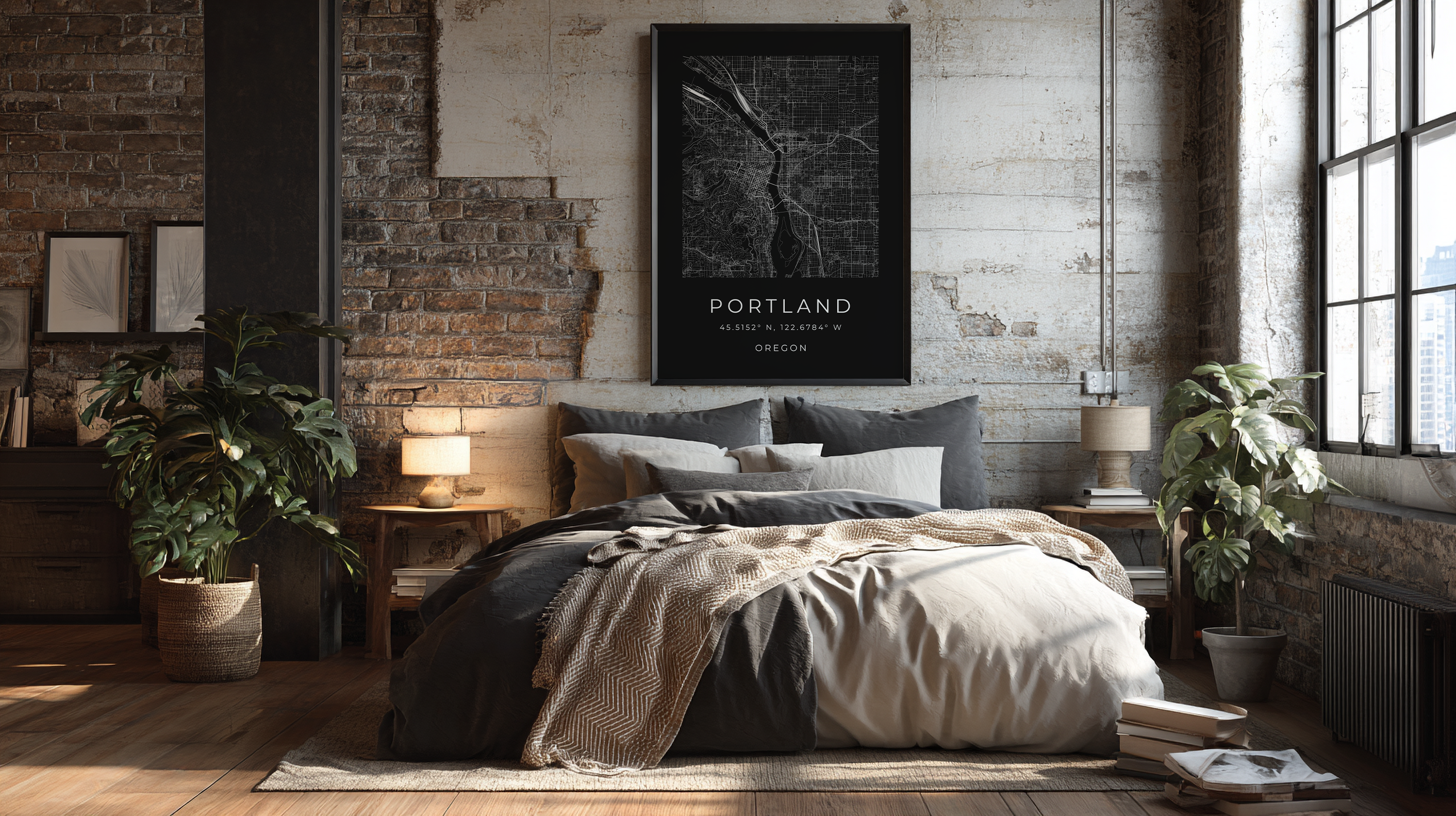 Portland Minimalist City Map
