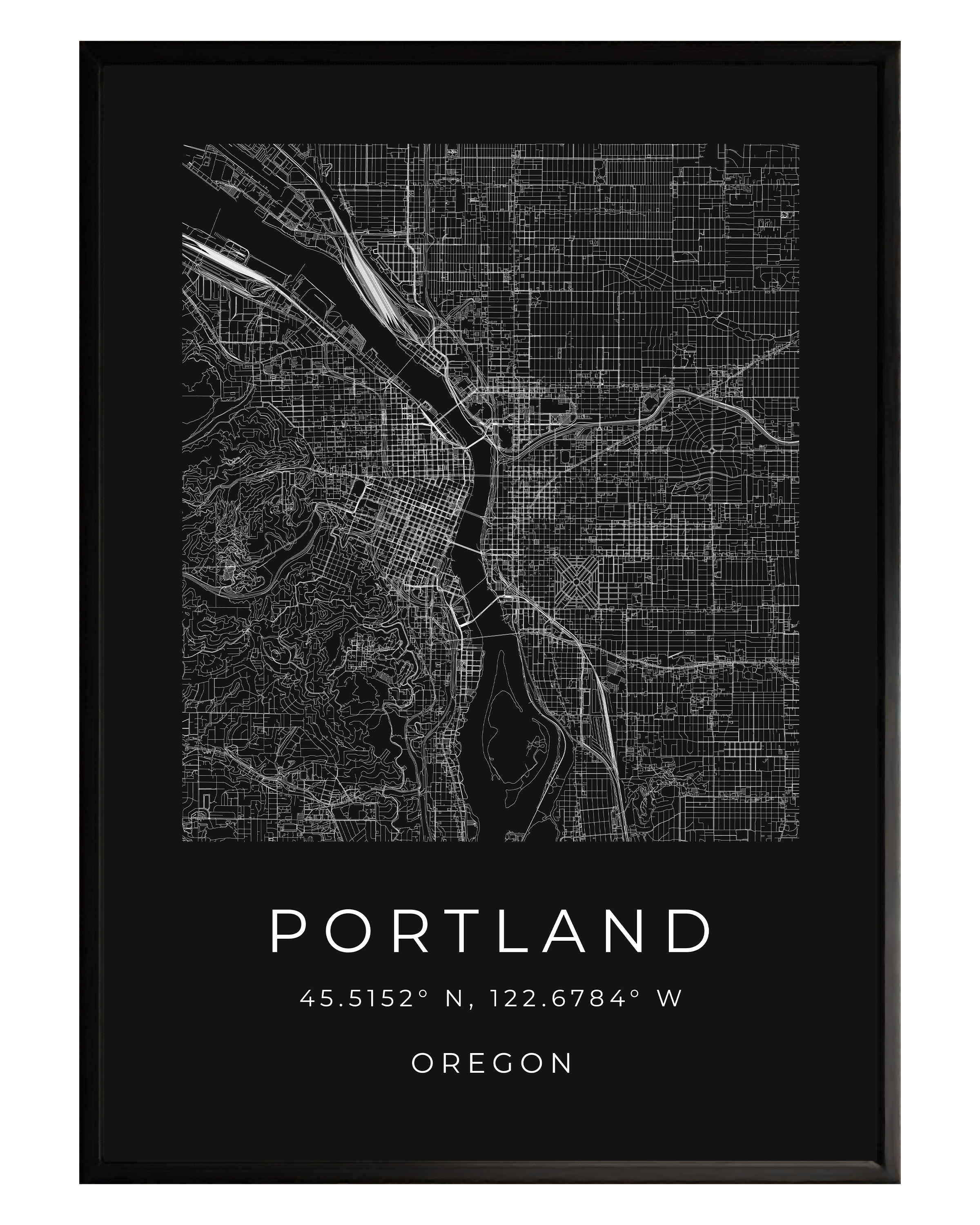 Portland Minimalist City Map