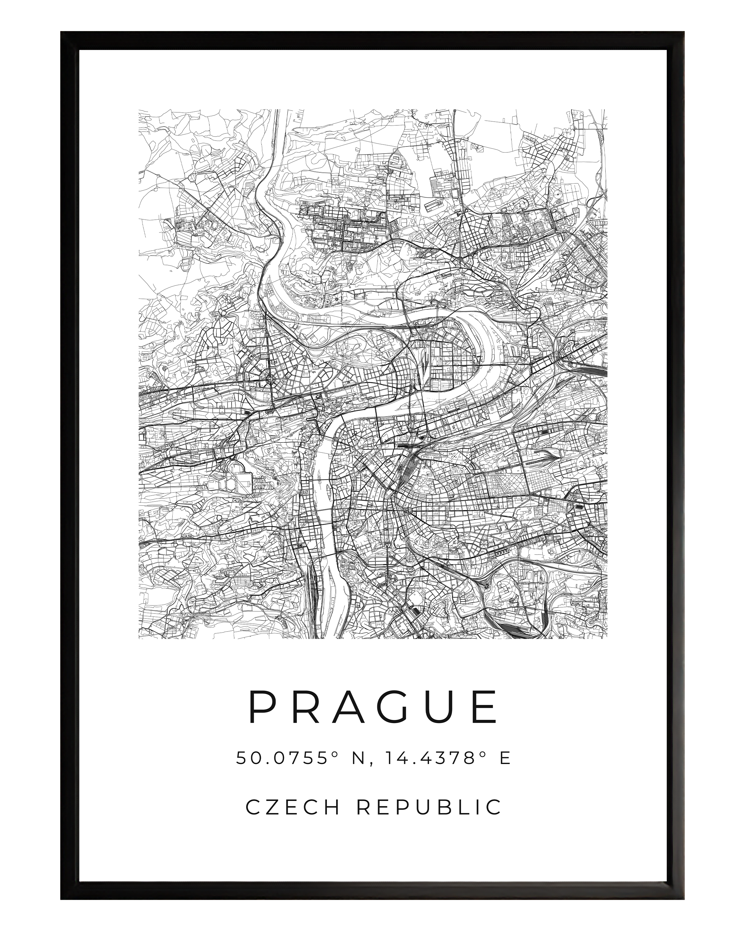 Prague Minimalist City Map