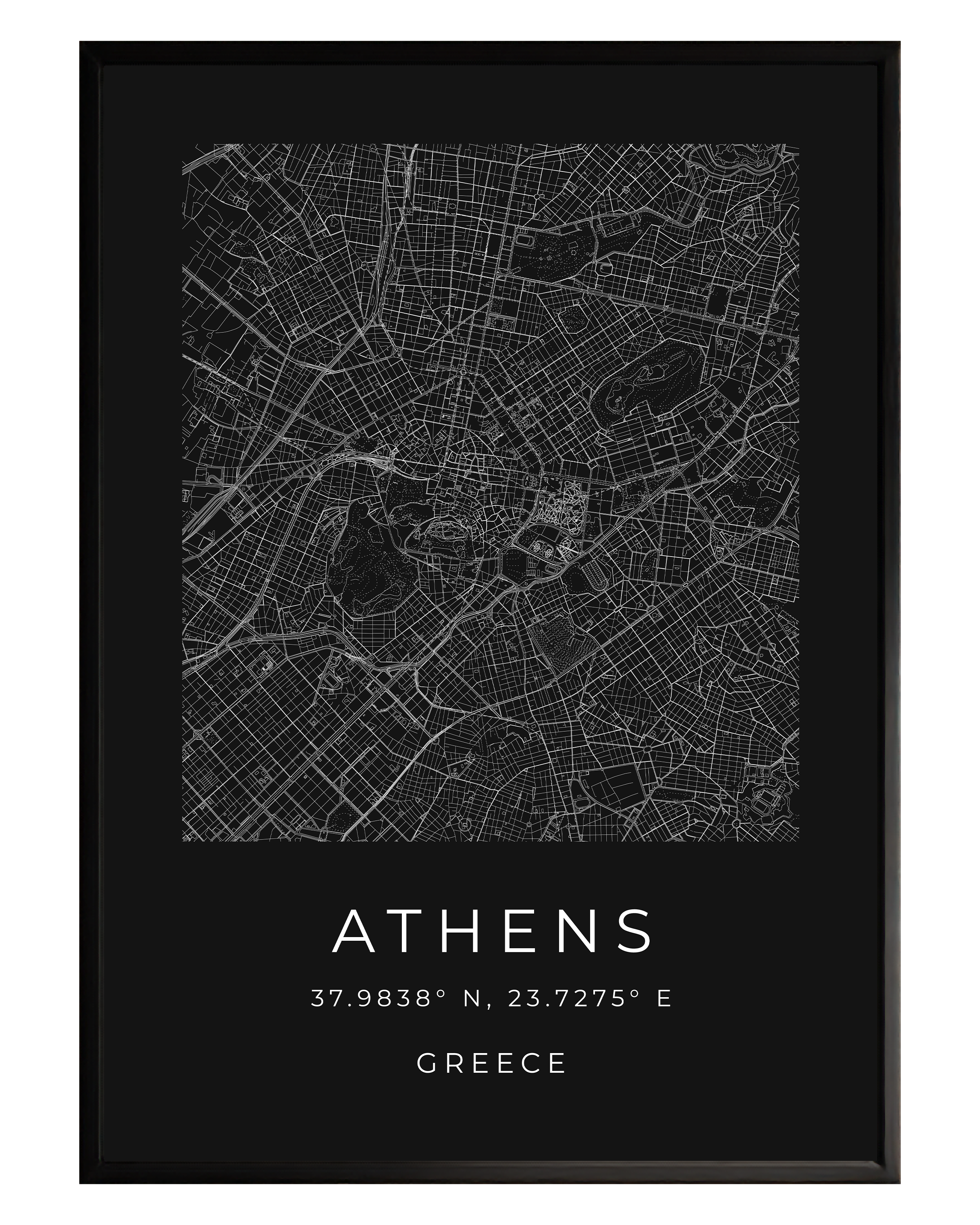 Athens Minimalist City Map