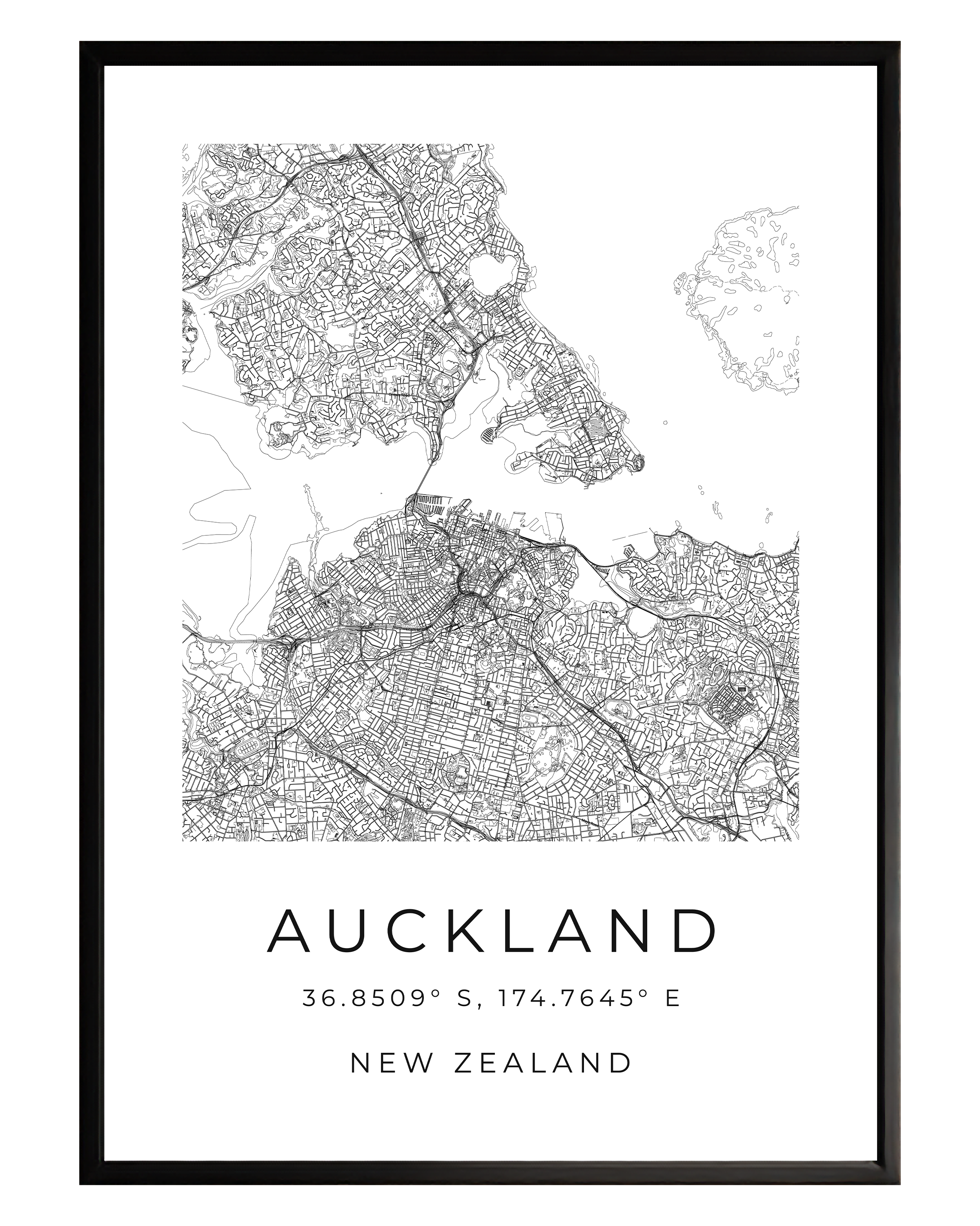 Auckland Minimalist City Map