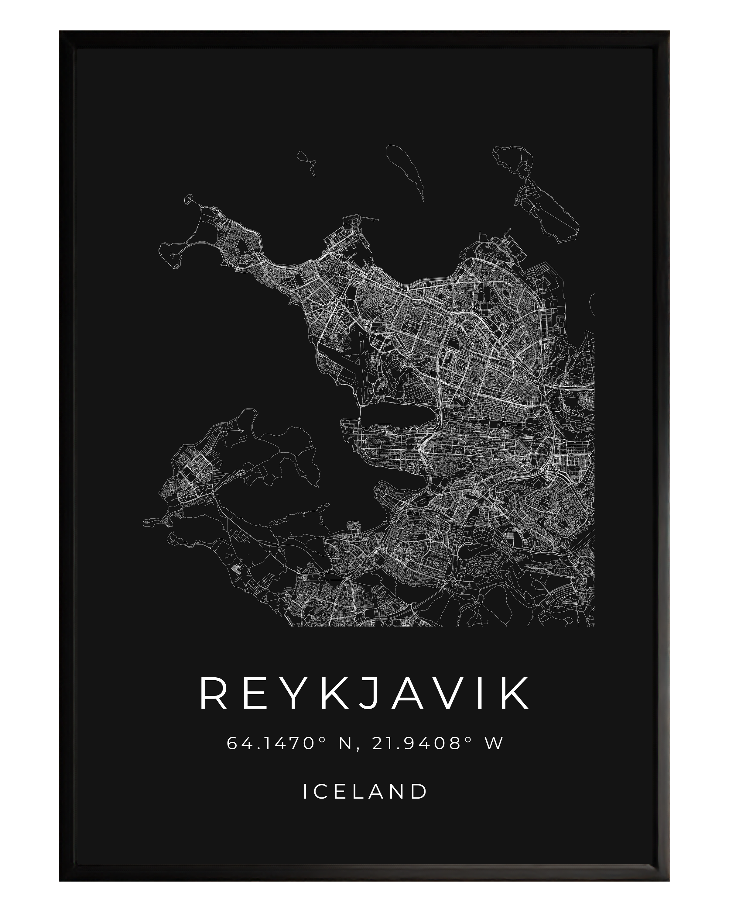Reykjavik Minimalist City Map