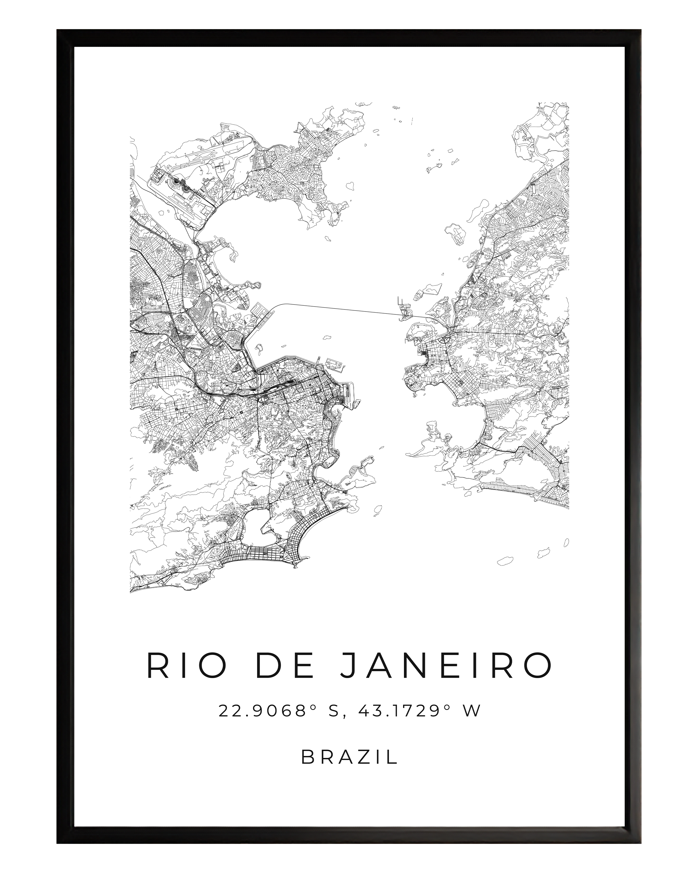 Rio De Janeiro Minimalist City Map