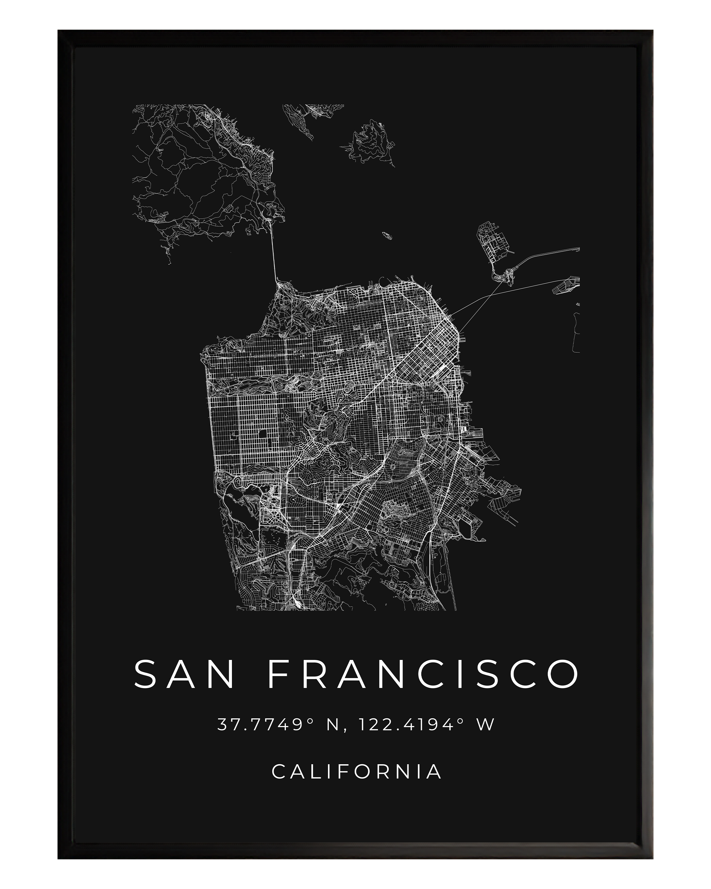 San Francisco Minimalist City Map