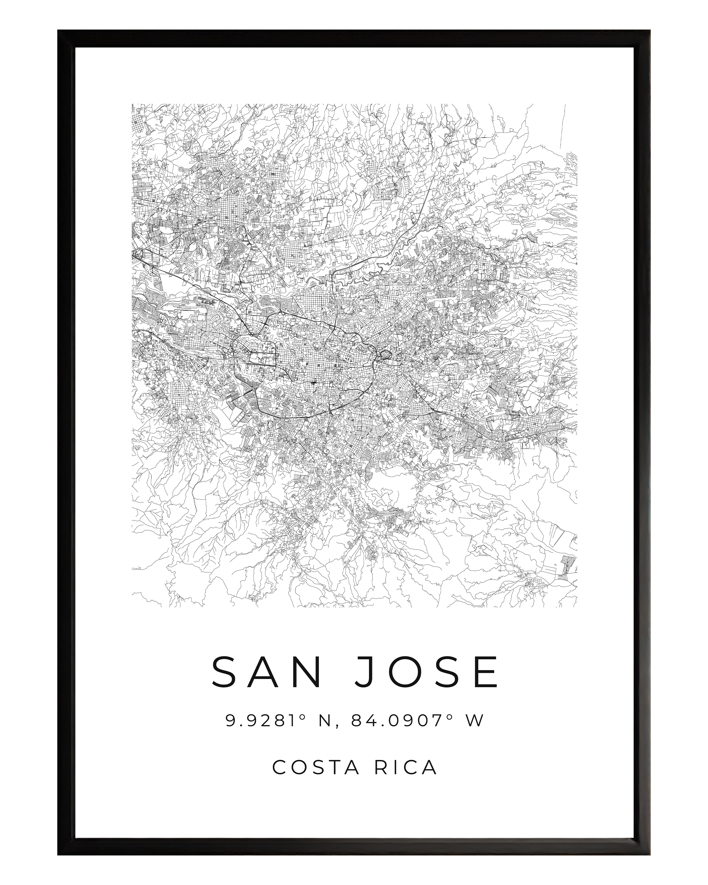San Jose Minimalist City Map