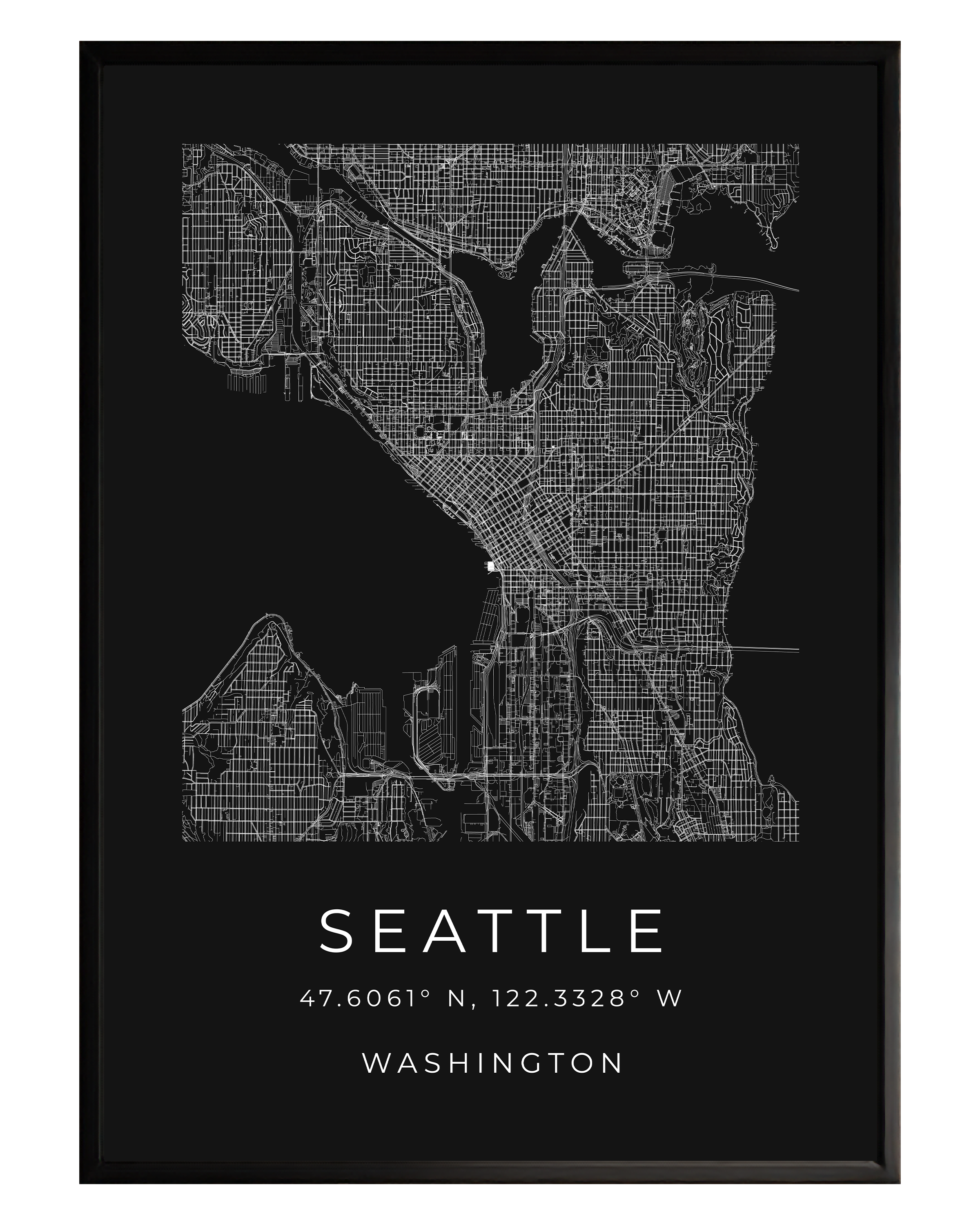Seattle Minimalist City Map