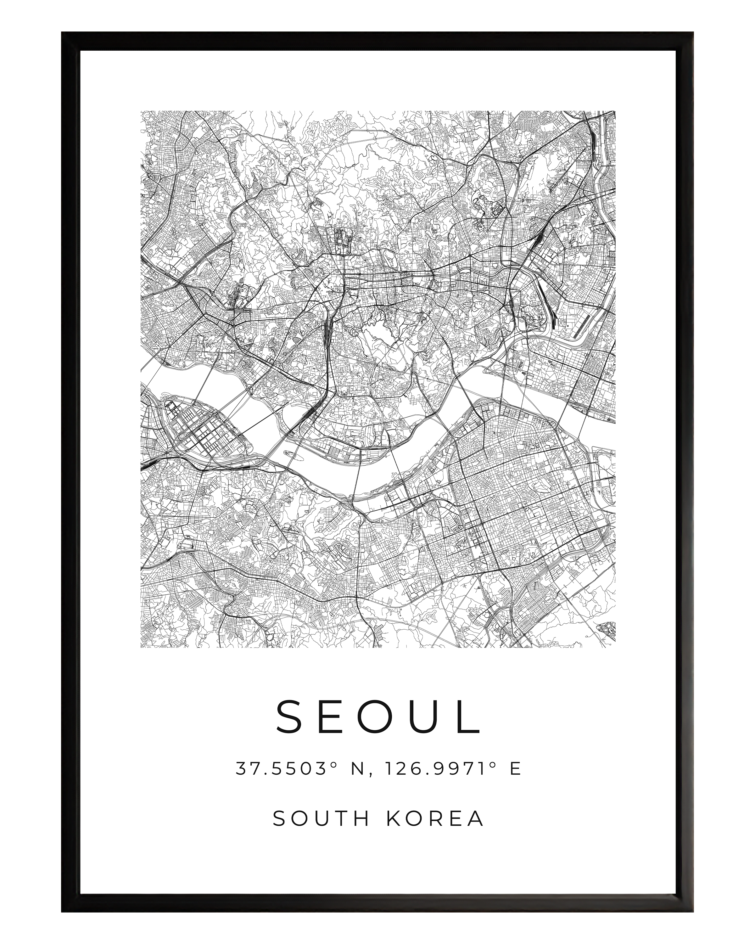 Seoul Minimalist City Map