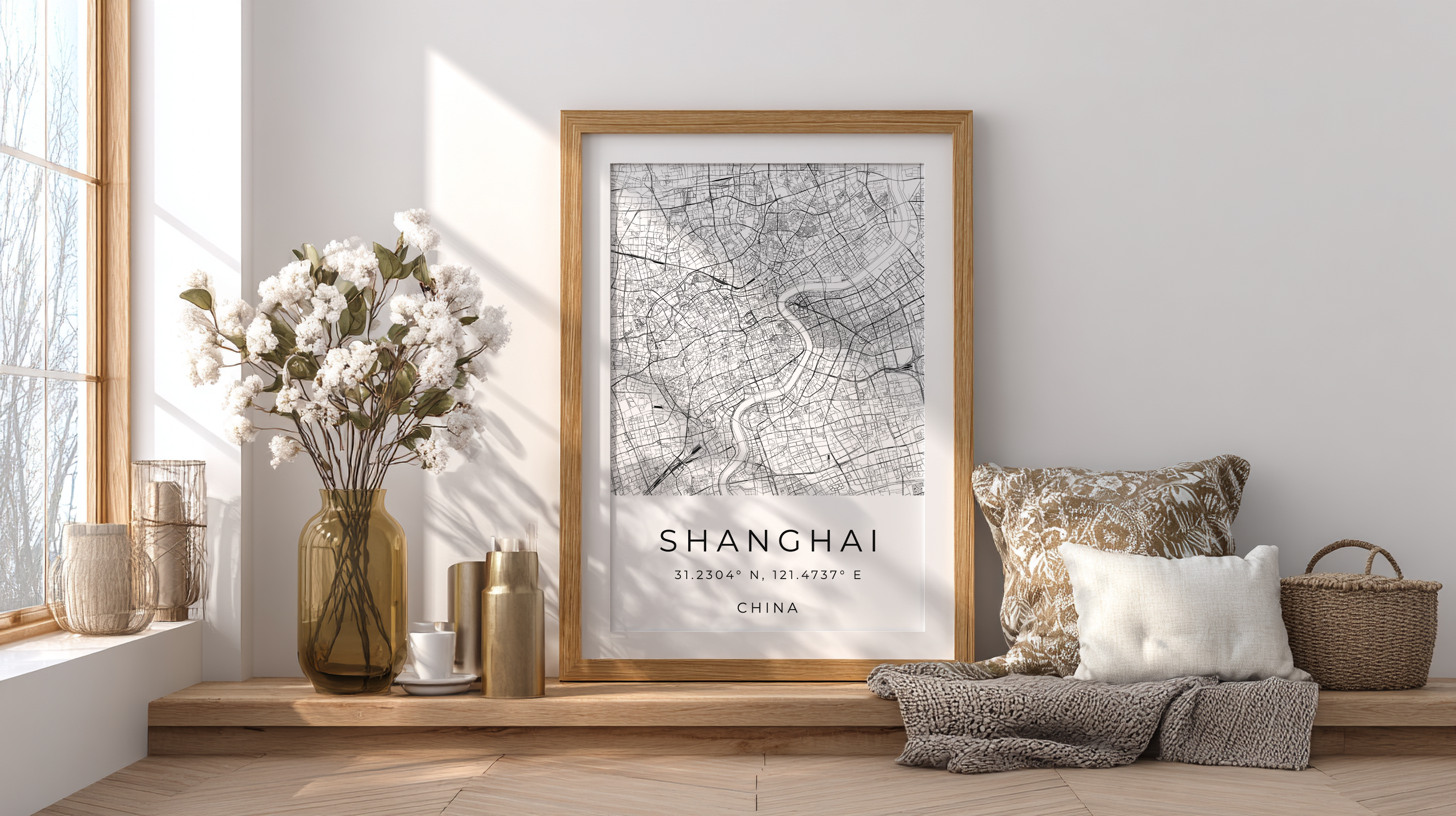 Shanghai Minimalist City Map