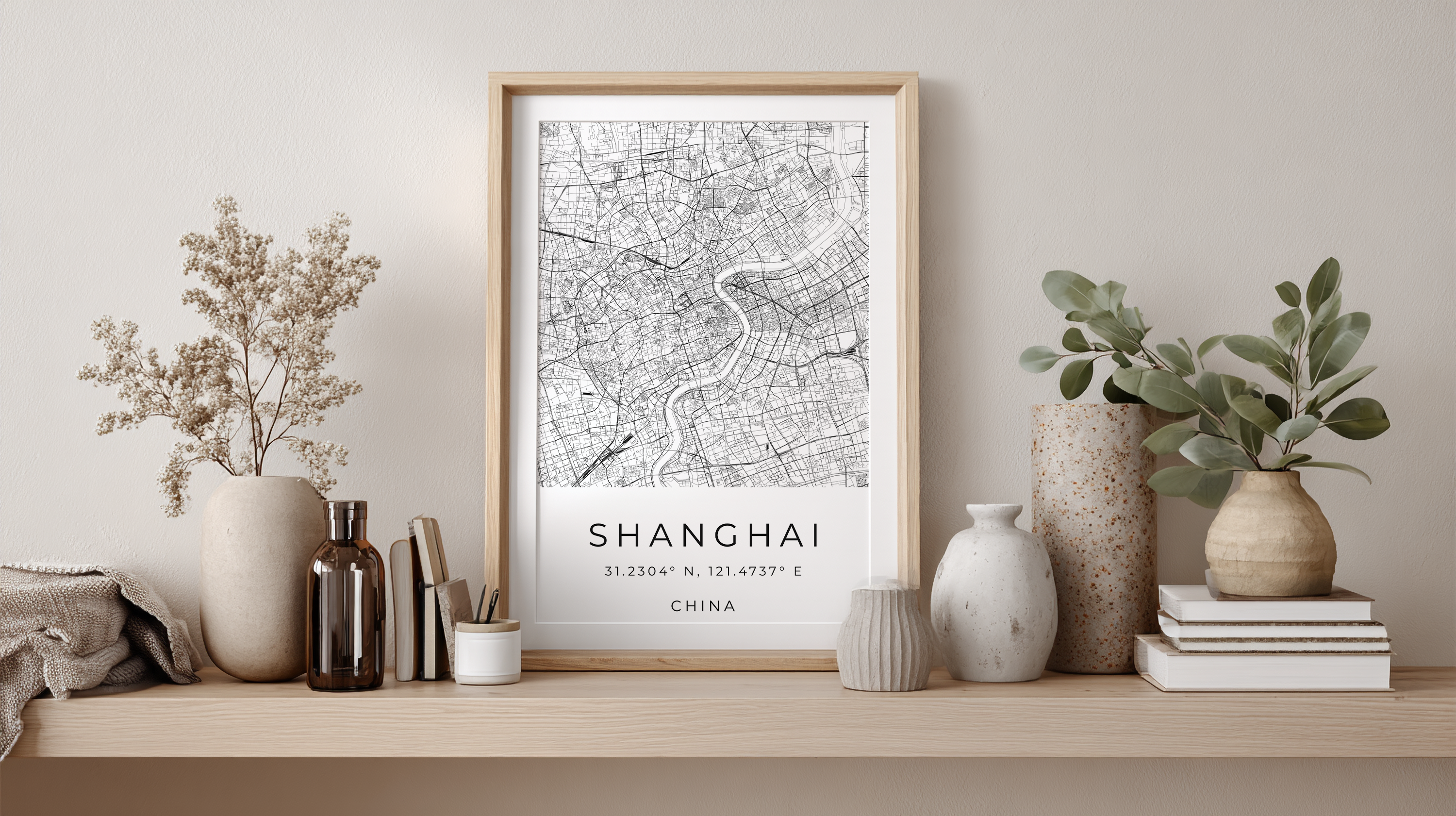Shanghai Minimalist City Map