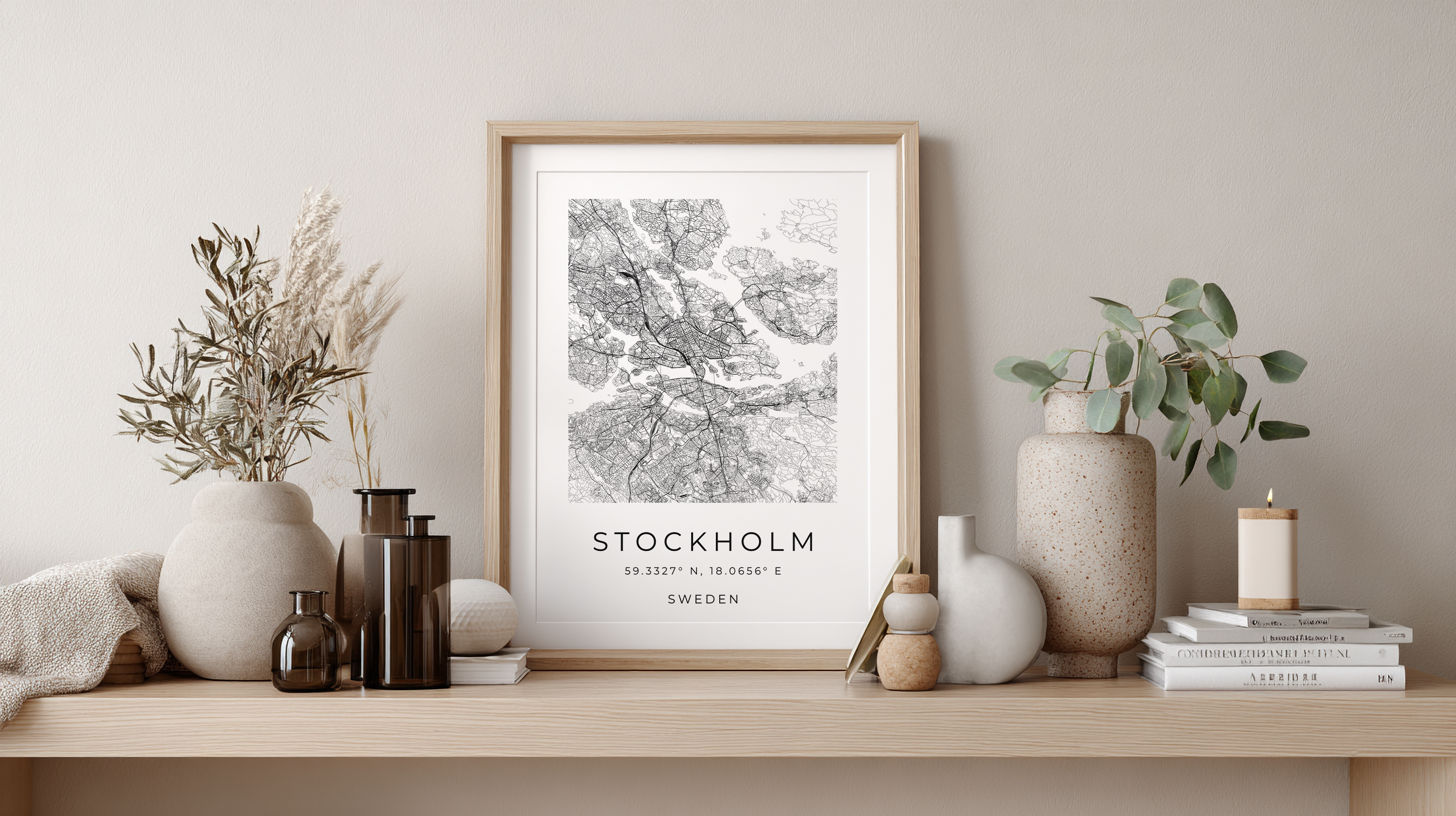 Stockholm Minimalist City Map