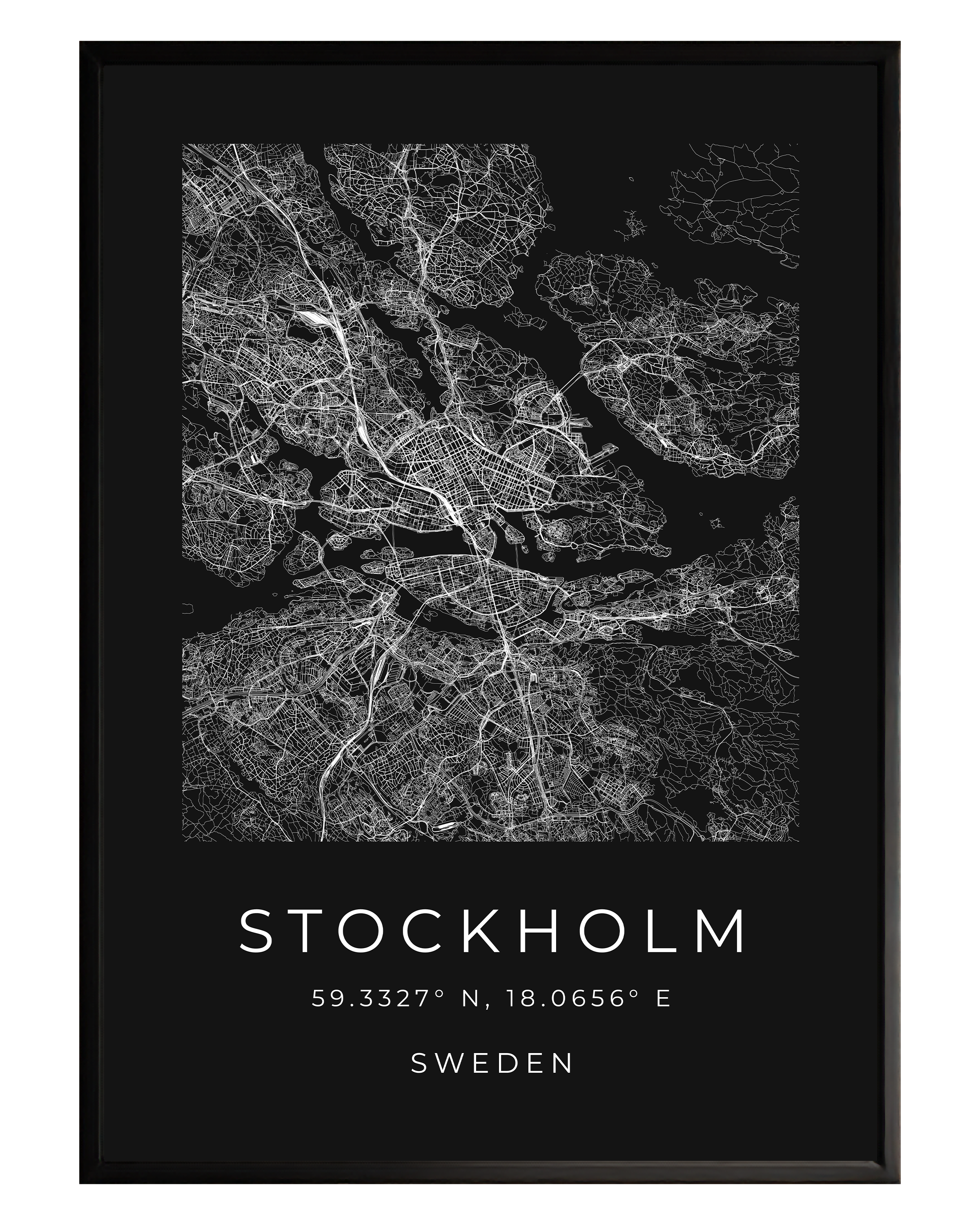 Stockholm Minimalist City Map