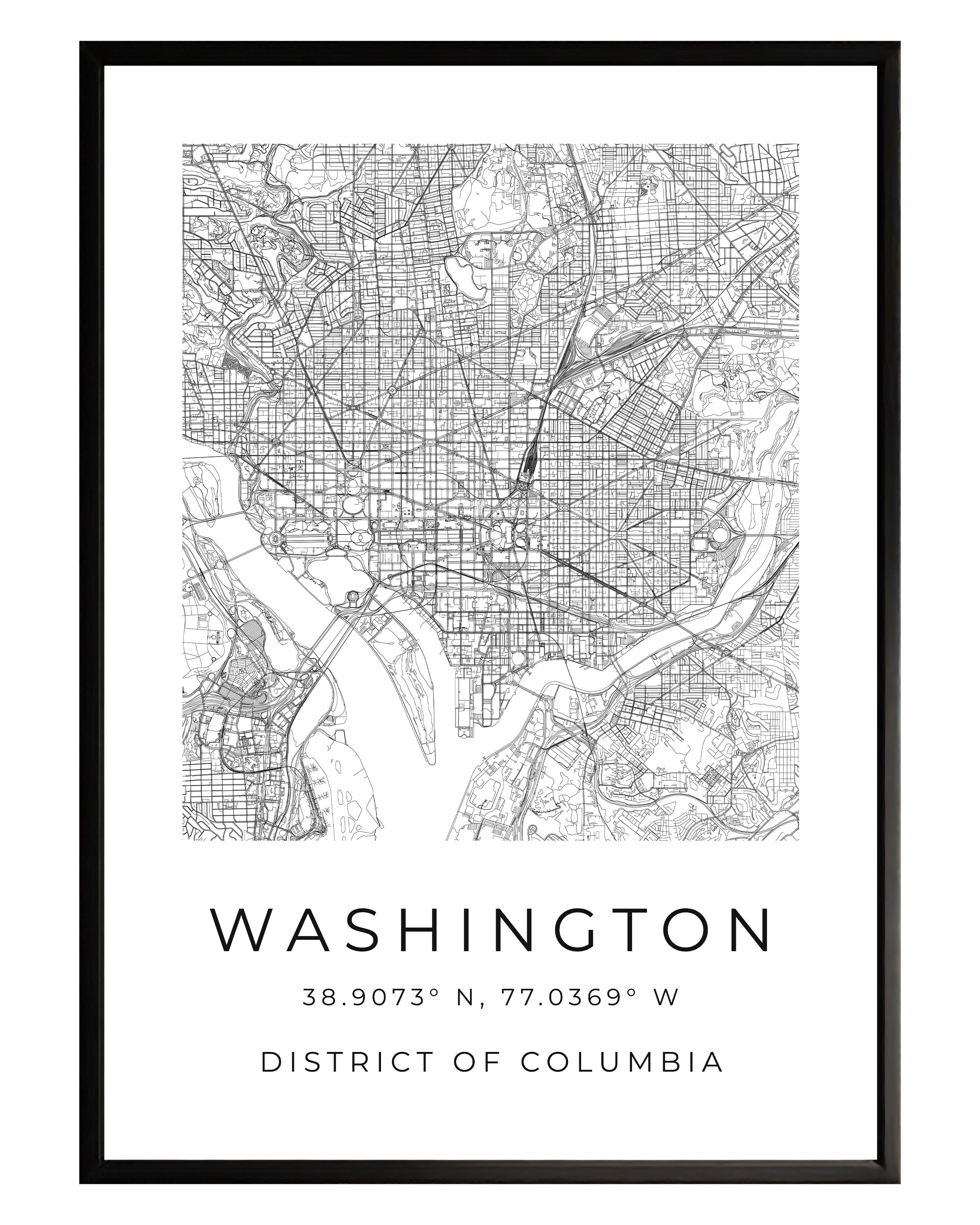 Washington D.C. Minimalist City Map