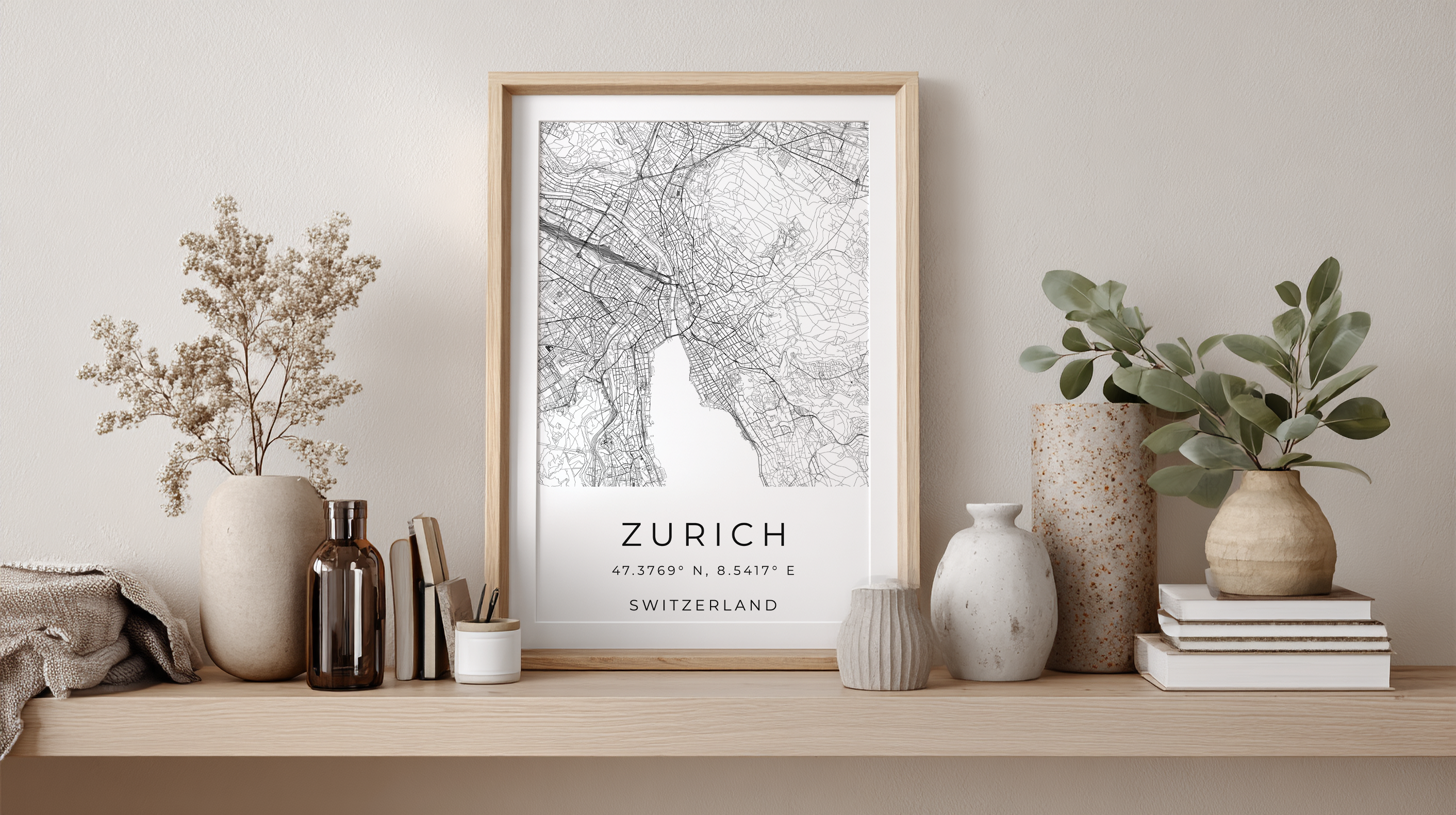 Zurich Minimalist City Map