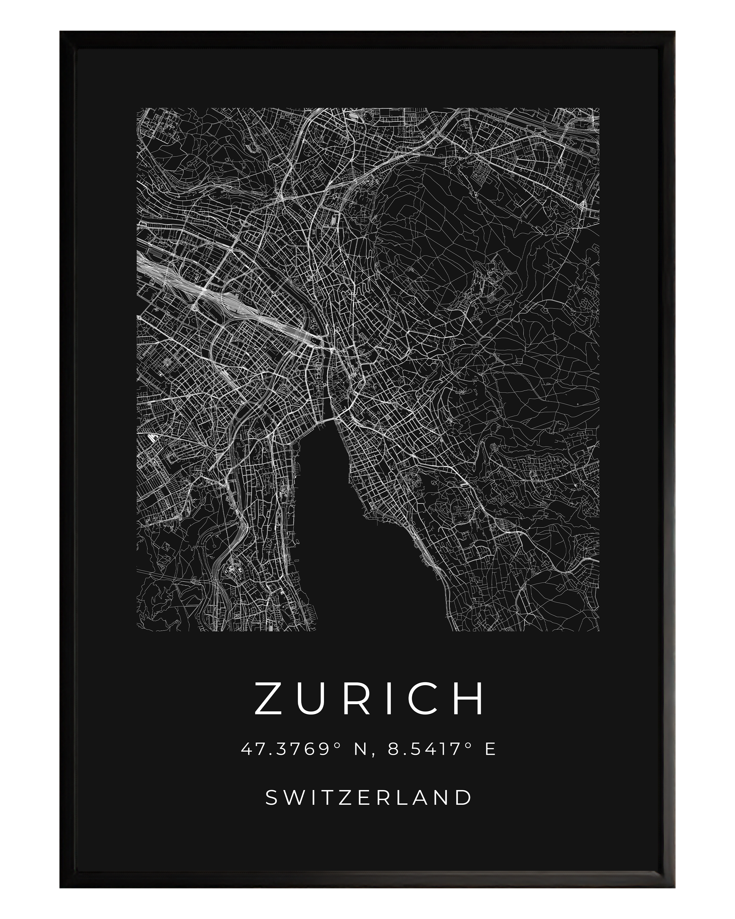 Zurich Minimalist City Map