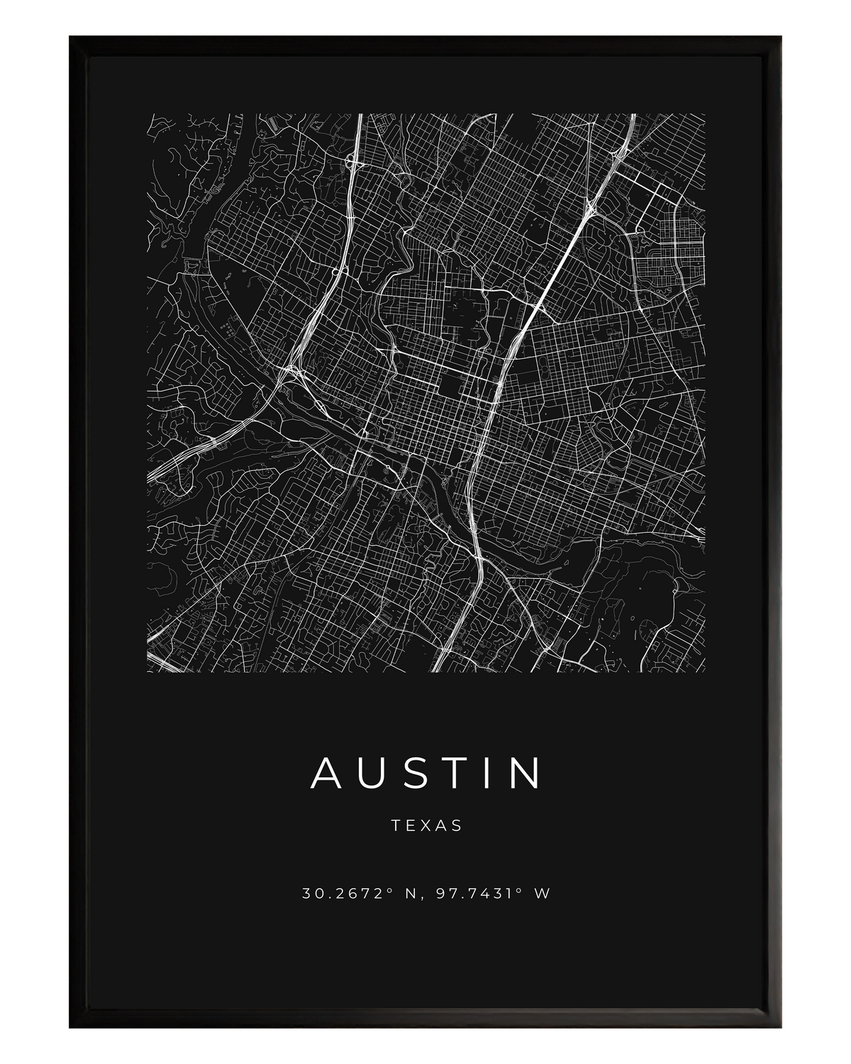 Austin Minimalist City Map