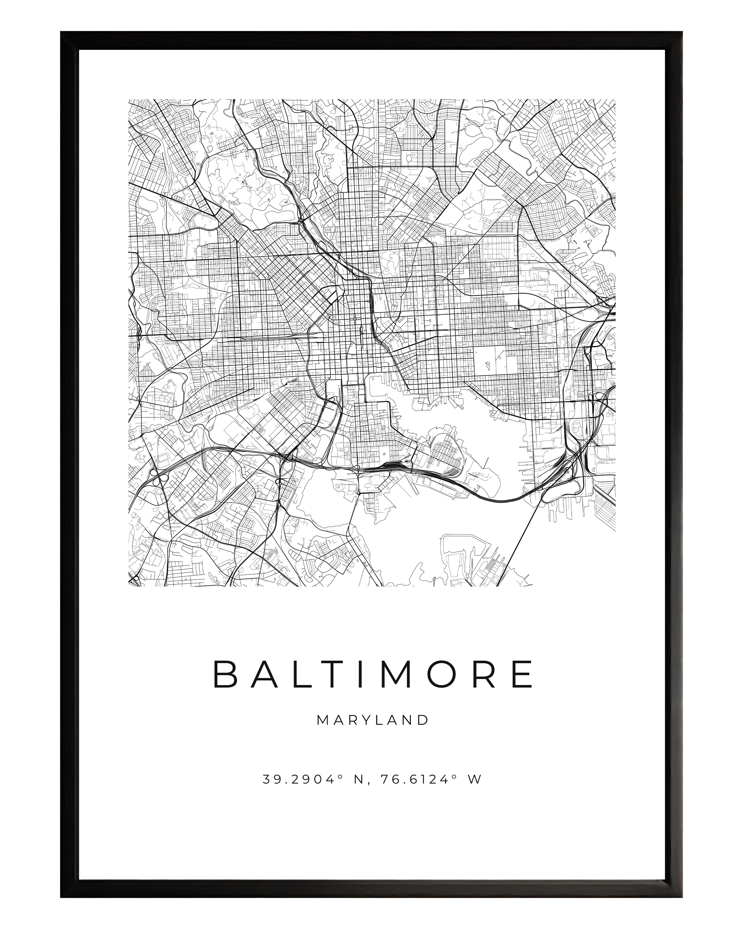 Baltimore Minimalist City Map
