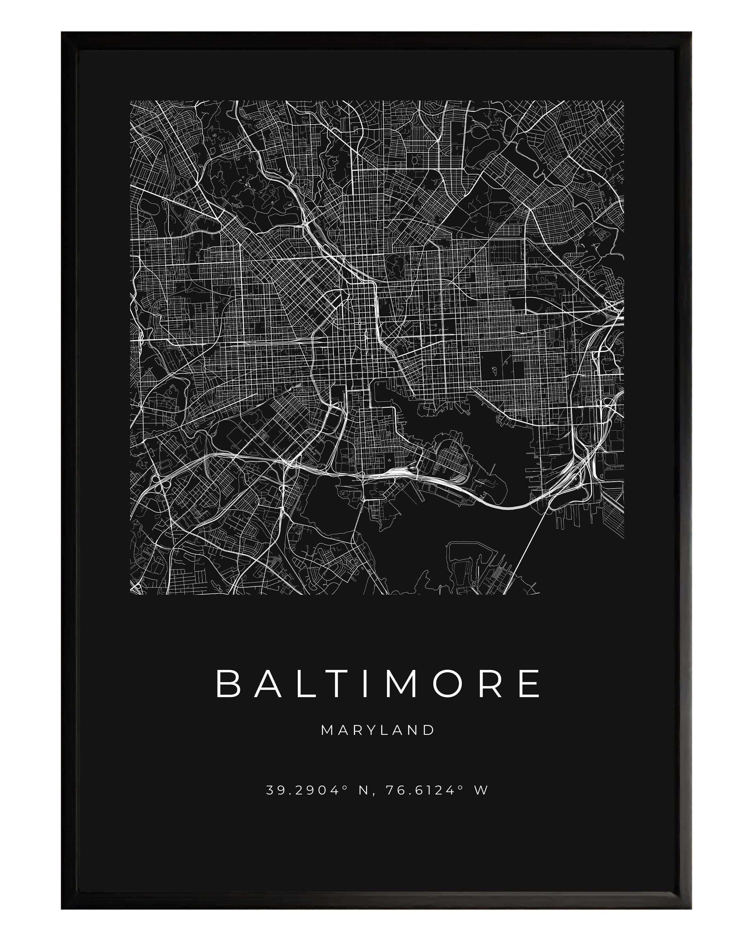 Baltimore Minimalist City Map