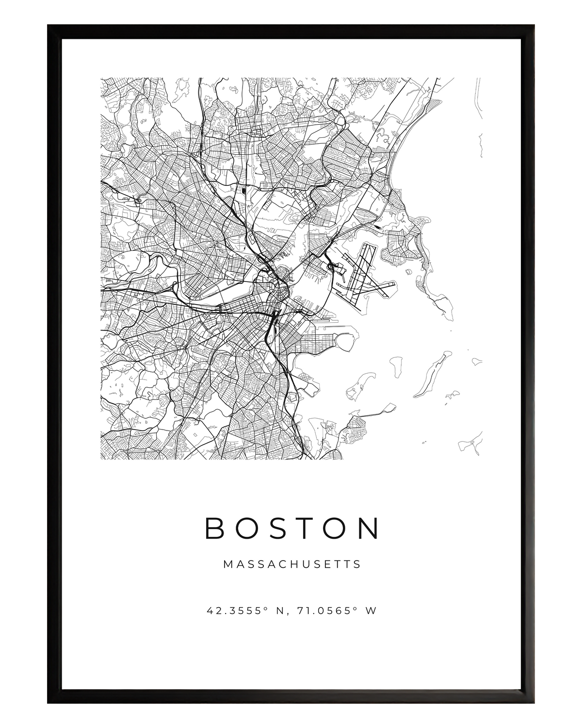 Boston Minimalist City Map