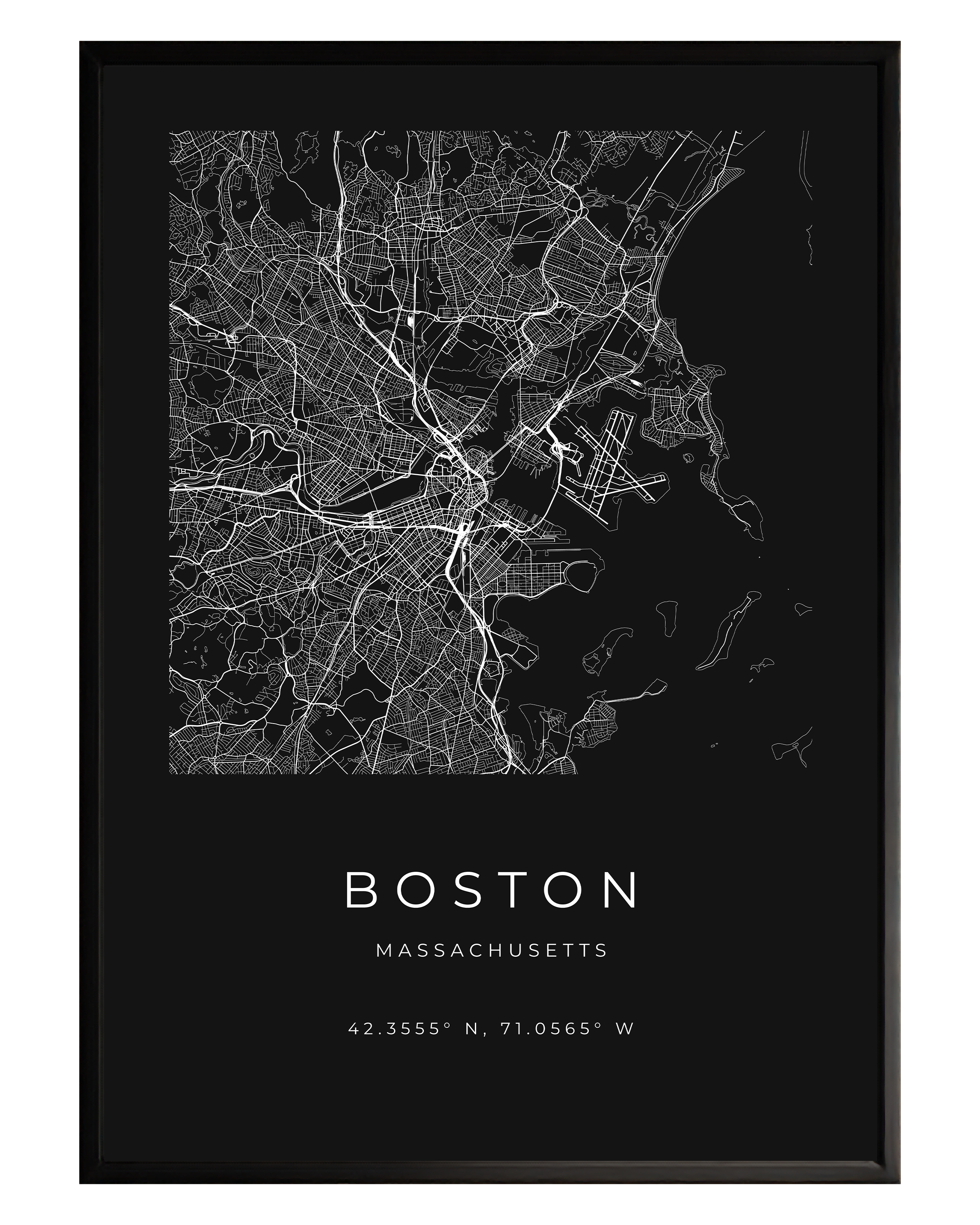Boston Minimalist City Map